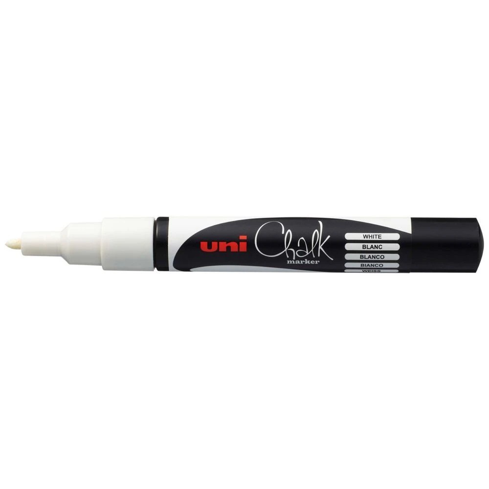 1 Uni Liquid Chalk Marker Fine Bullet Tip White, 1 of 2