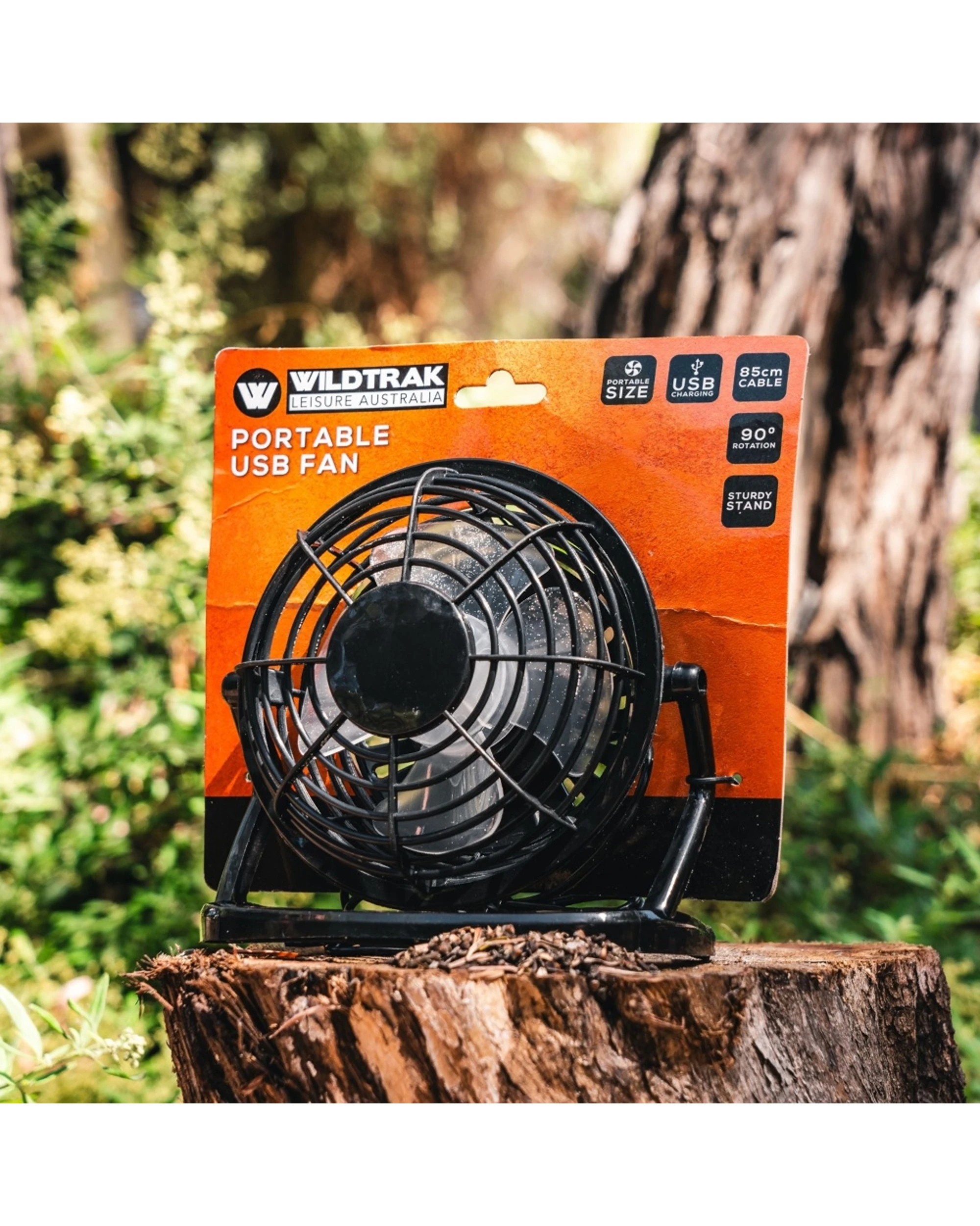 5 Wildtrak Portable Fan USB Powered Cable Adjustable Airflow Camping - Black, 5 of 6