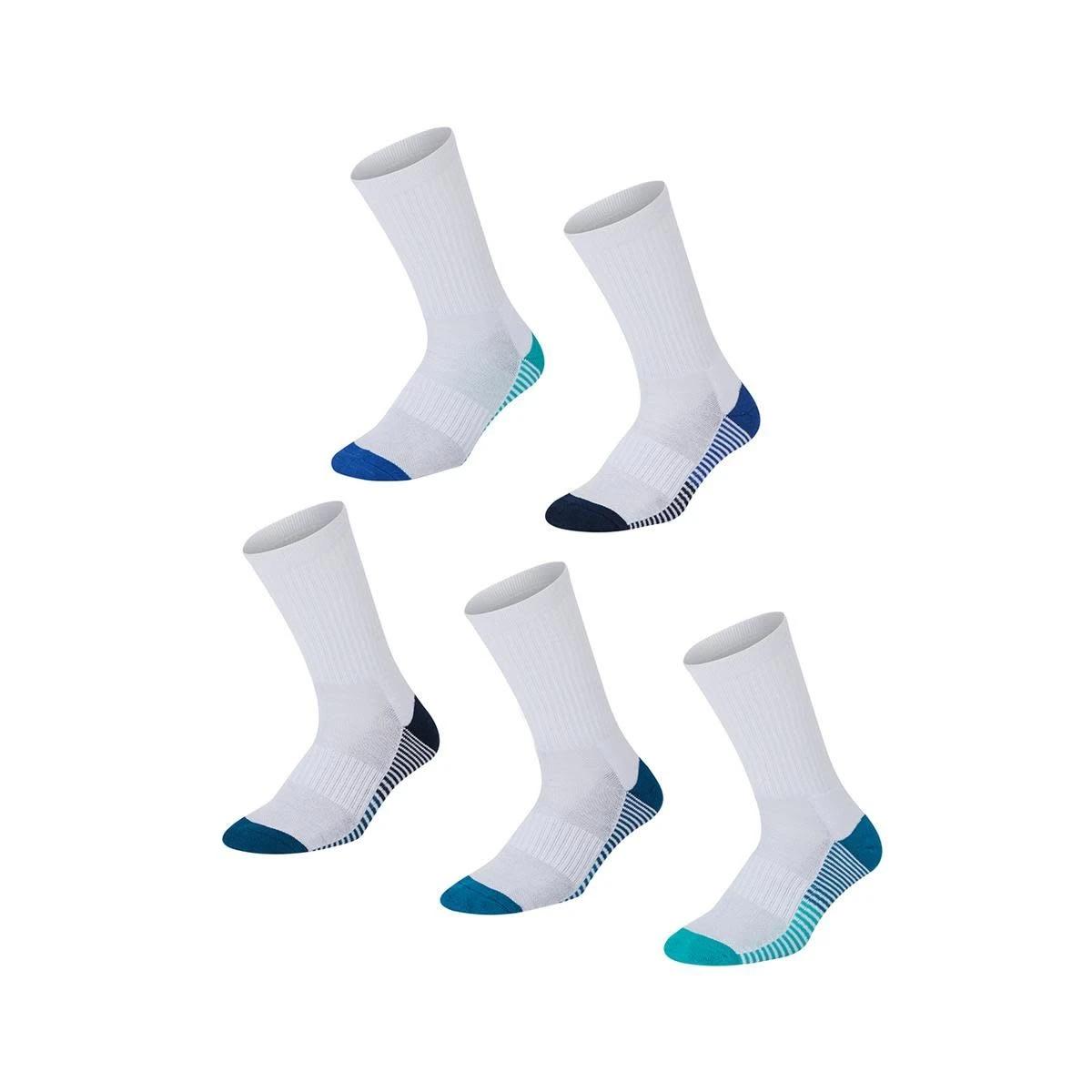 1 5 Pack Super Tough Crew Socks WHITE COLOUR HEEL, 1 of 3