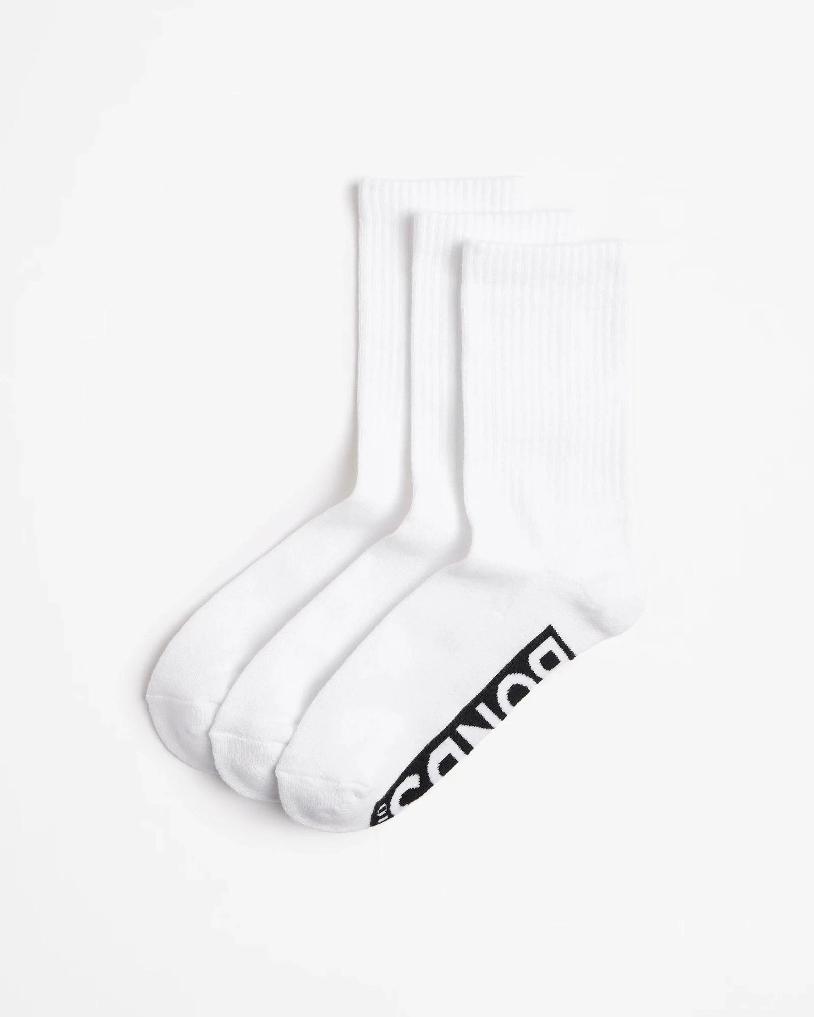 1 Cotton Blend Cushioned Crew Logo Sports Socks 3 Pack - Bonds WHITE, 1 of 3