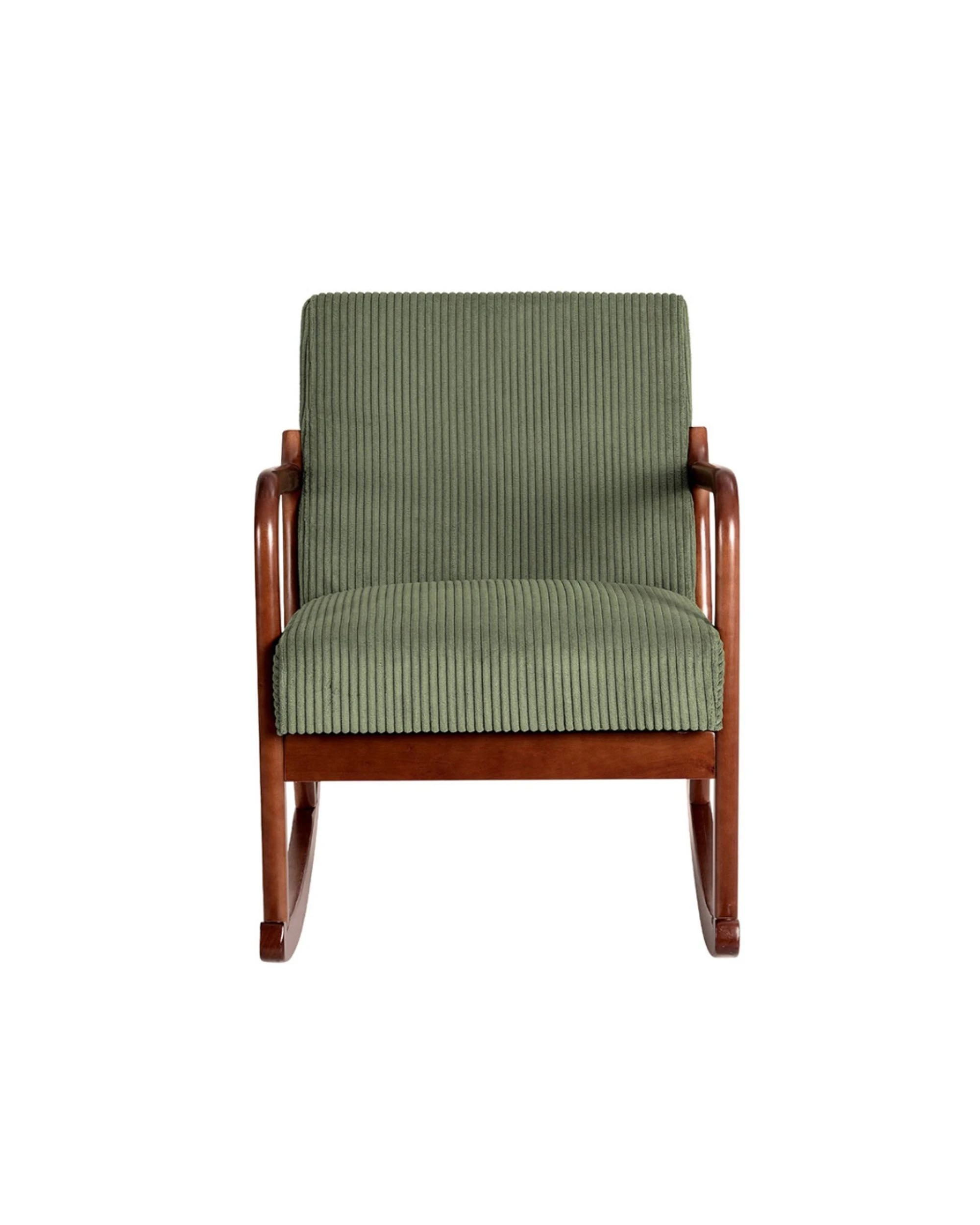 2 Artiss Rocking Armchair Nursing Chair Corduroy
 - Green, 2 of 2
