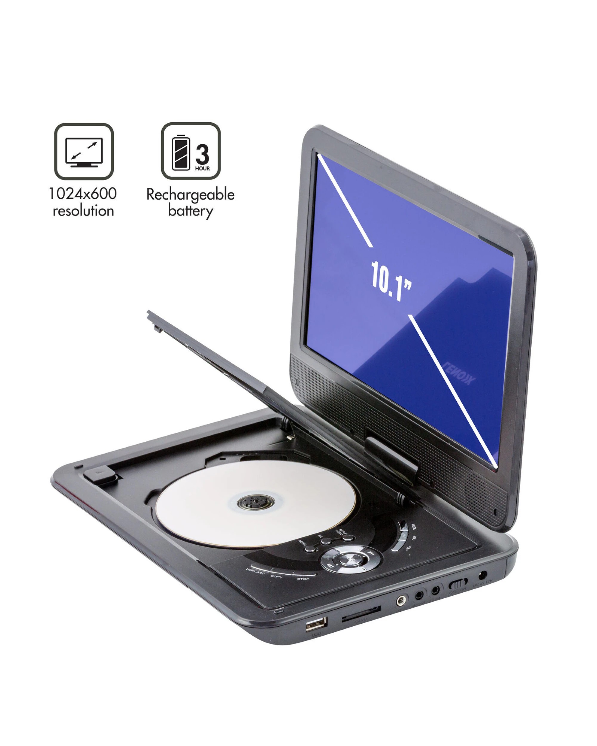 5 Lenoxx 10.1" Portable DVD Player w/ 270-Degrees Swivel-Screen & Rechargeable, 5 of 7