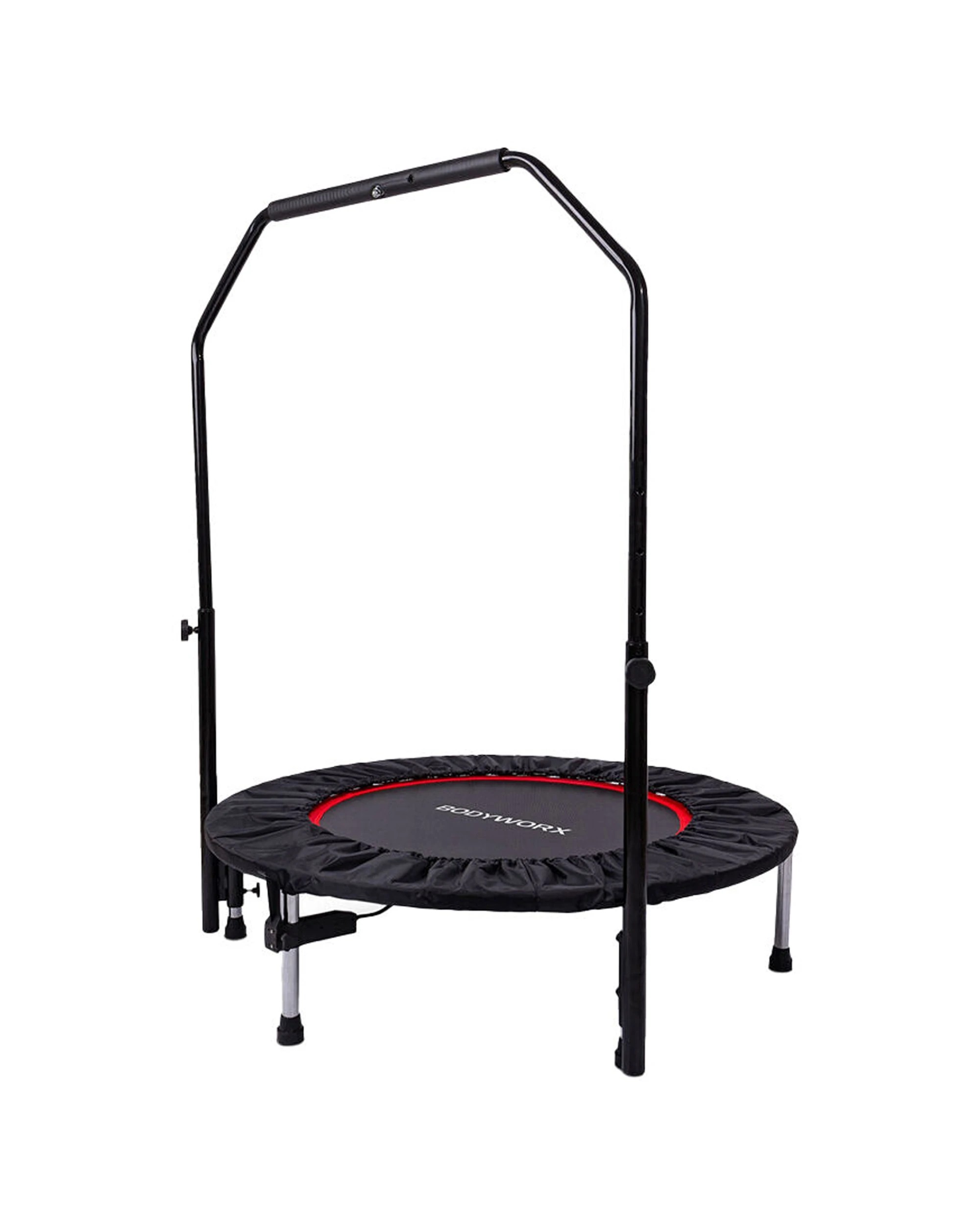 1 BODYWORX Rebounder Trampoline With Padded Handlebar 40in Home Fitness 120 kg - Black, 1 of 1