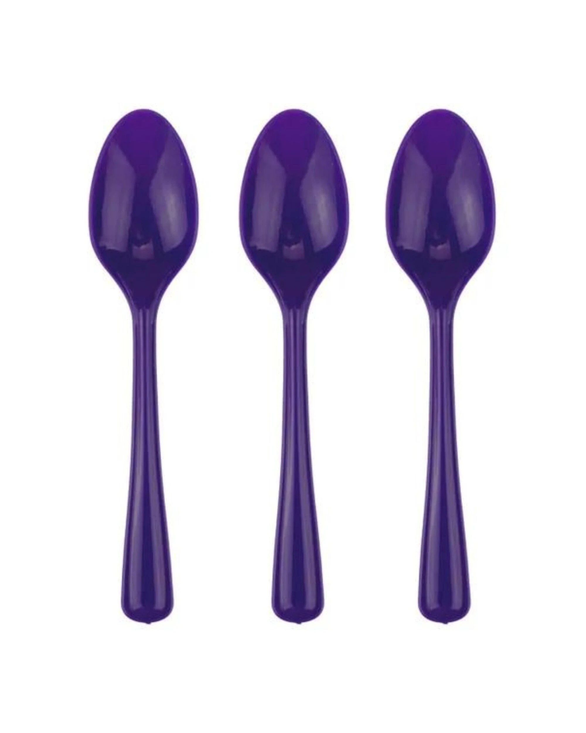 1 Alpen Reusable Plastic Spoons Pack of 20 - Purple, 1 of 3
