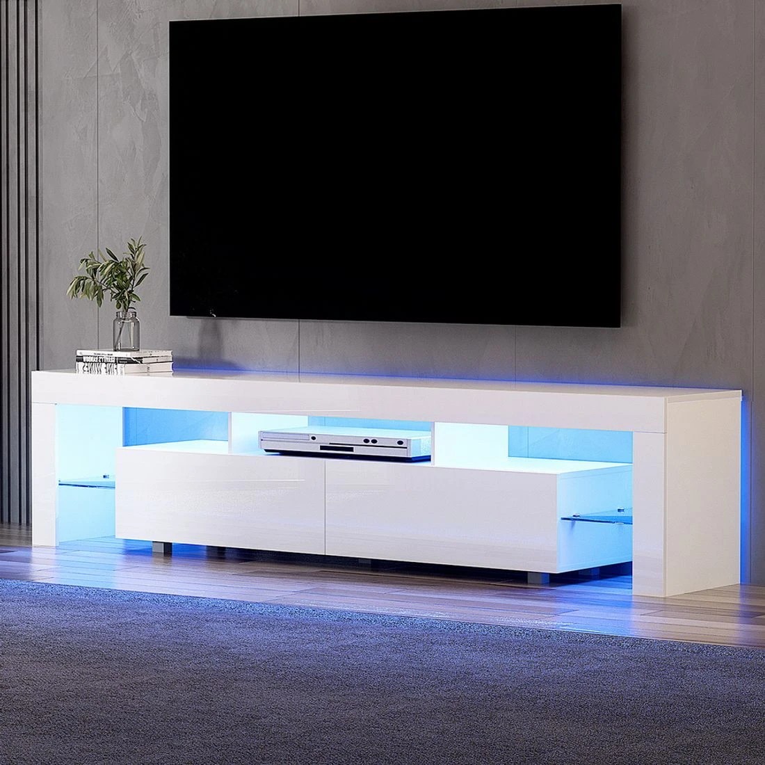 3 Artiss TV Cabinet Entertainment Unit Stand RGB LED 200cm
 - white, 3 of 8