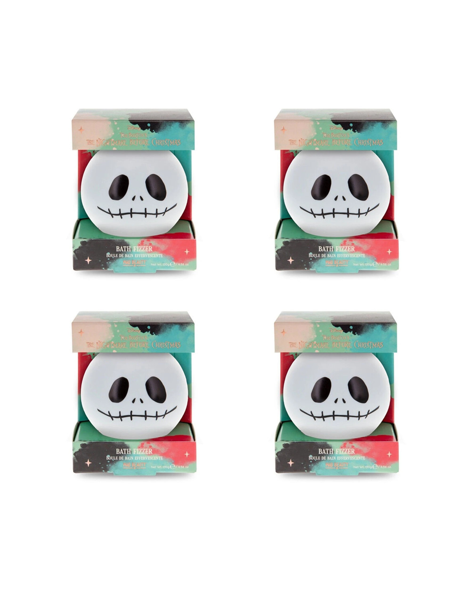 1 Disney Nightmare Before Christmas Cauldron Fizzer 4 Pack Velvet Plum And Vanilla 130g Set - White, 1 of 4