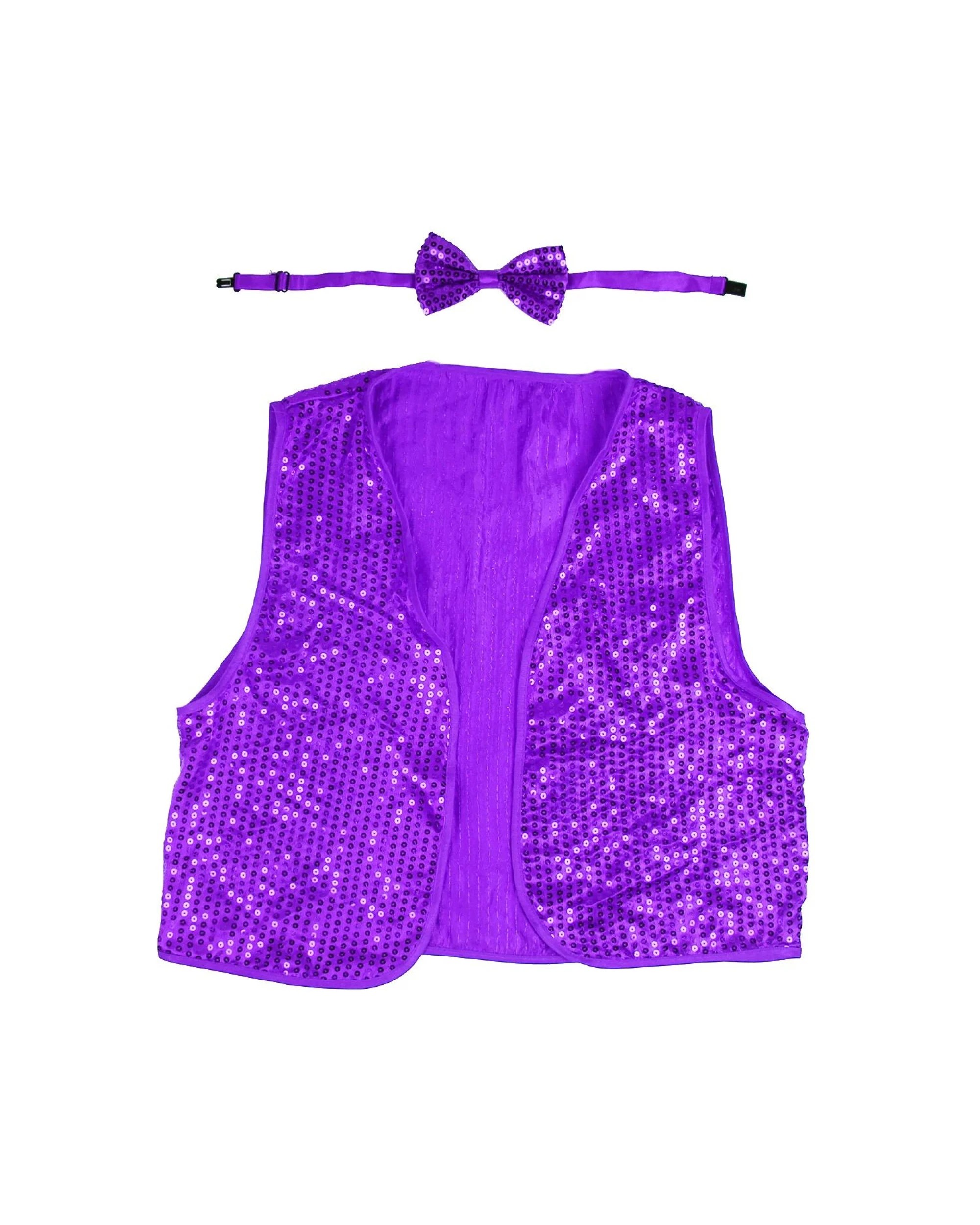 1 BR Costumes Kids Sequin Vest and Bow Tie Set for 80s Party Dress Up, 1 of 2