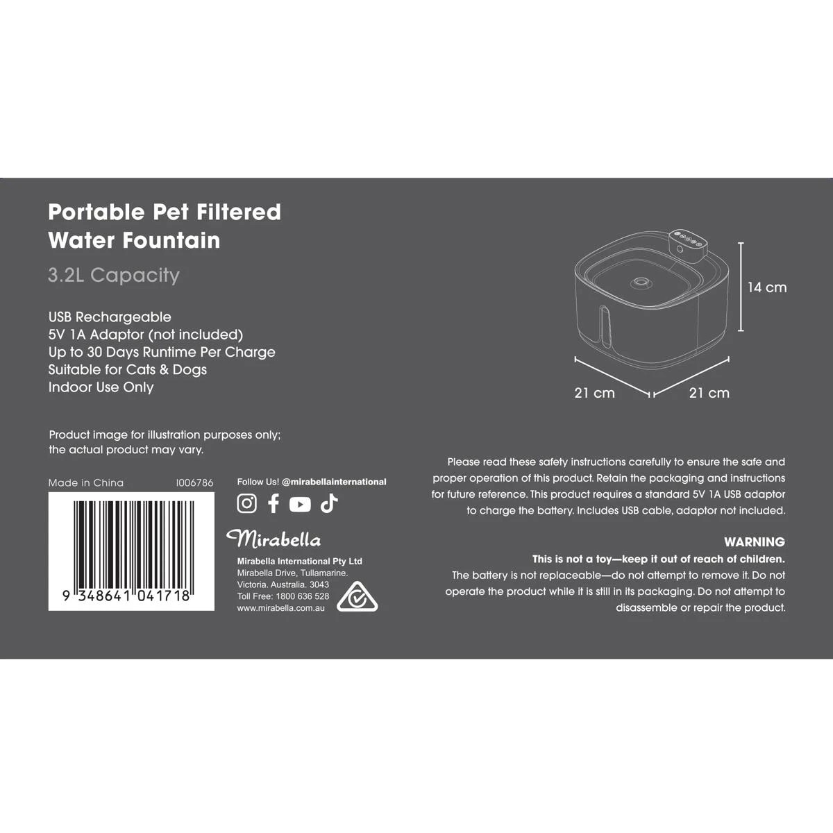 4 3.2L Mirabella Pet Filtered Water Fountain, 4 of 6