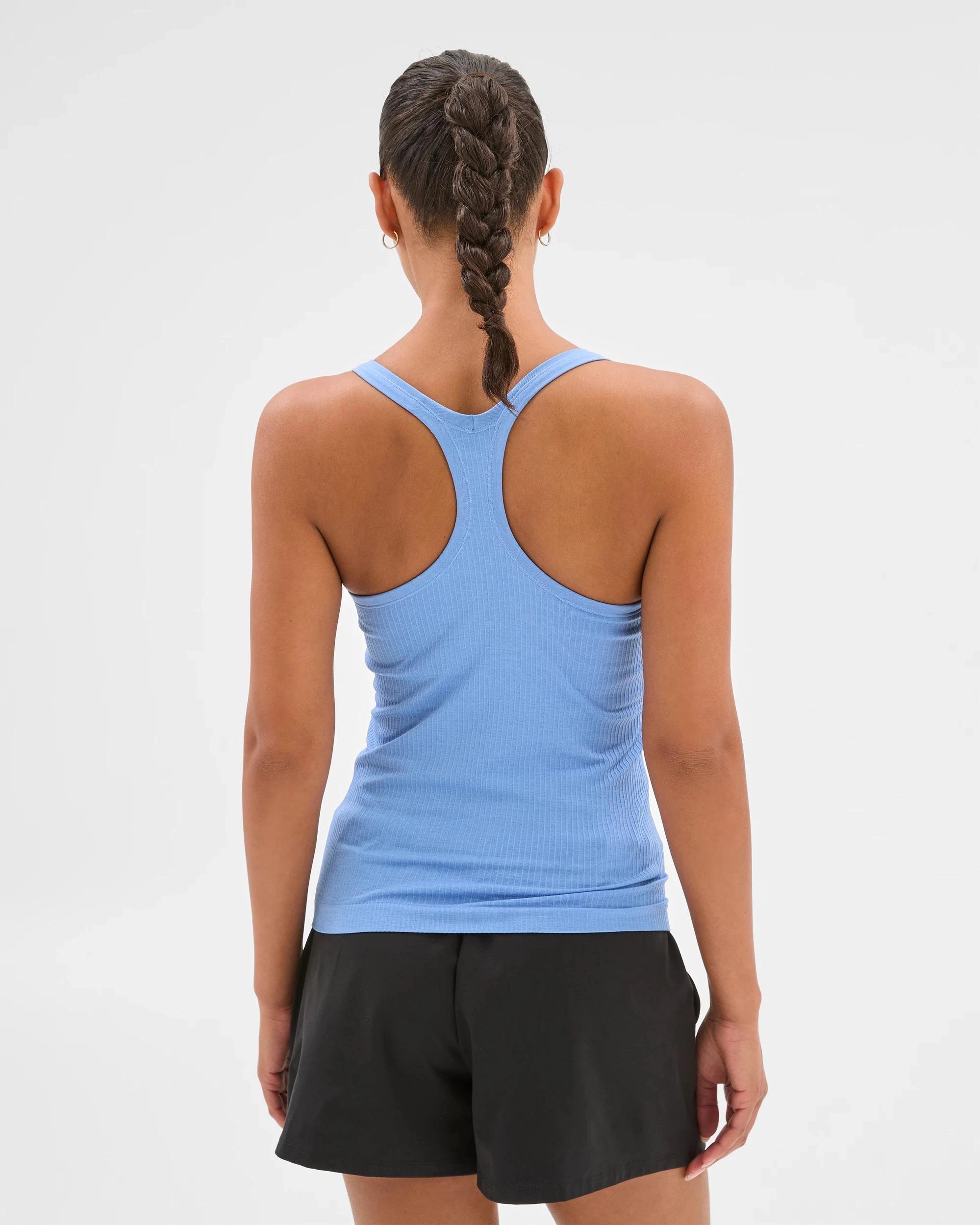 4 Target Active Studio Soft Ribbed Tank Top with Shelf Bra SKY, 4 of 6