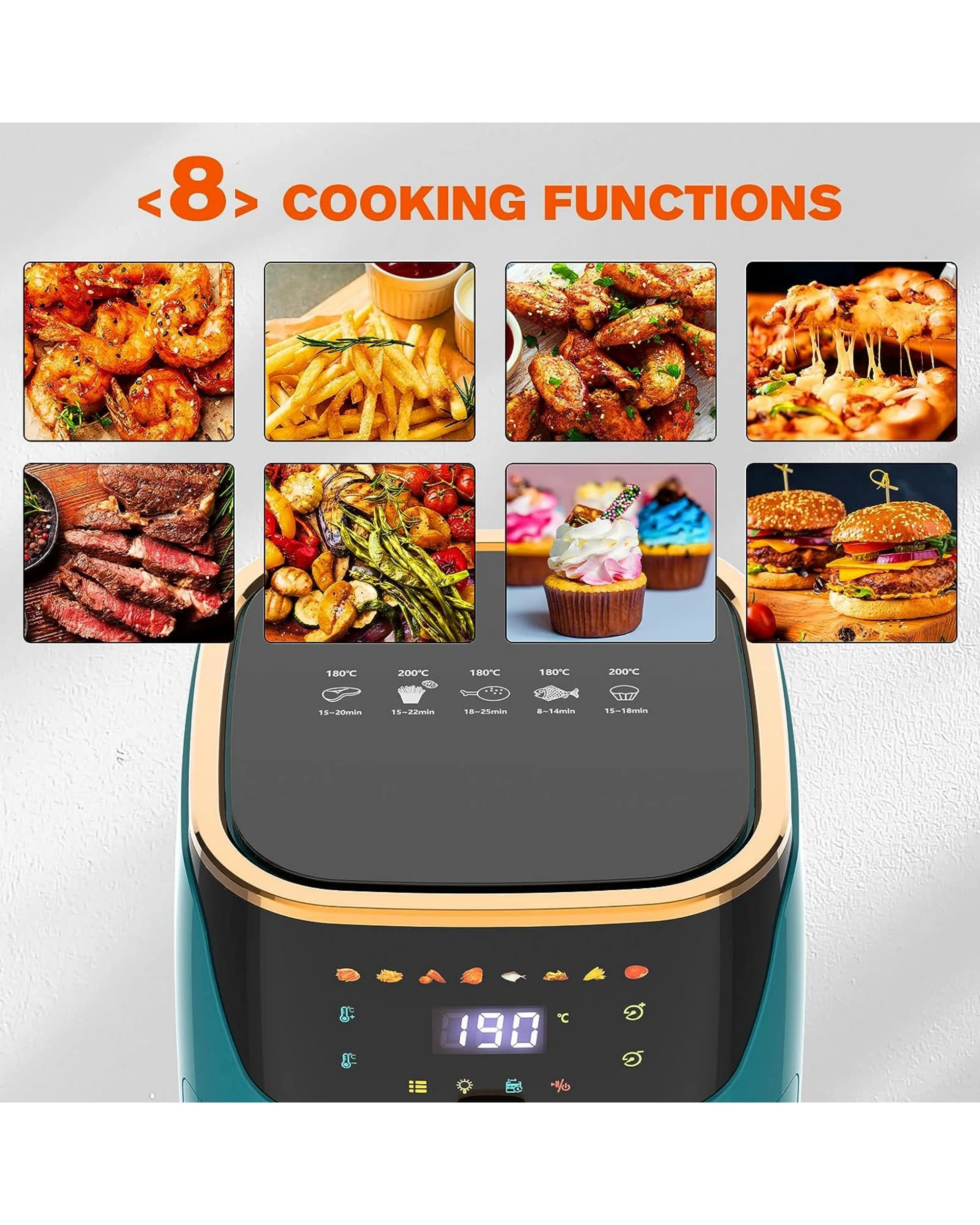 3 Advwin Air Fryer 8l Xxl Led Fryers Oven Airfryer Healthy Cooker Free Oil Kitchen, 3 of 7