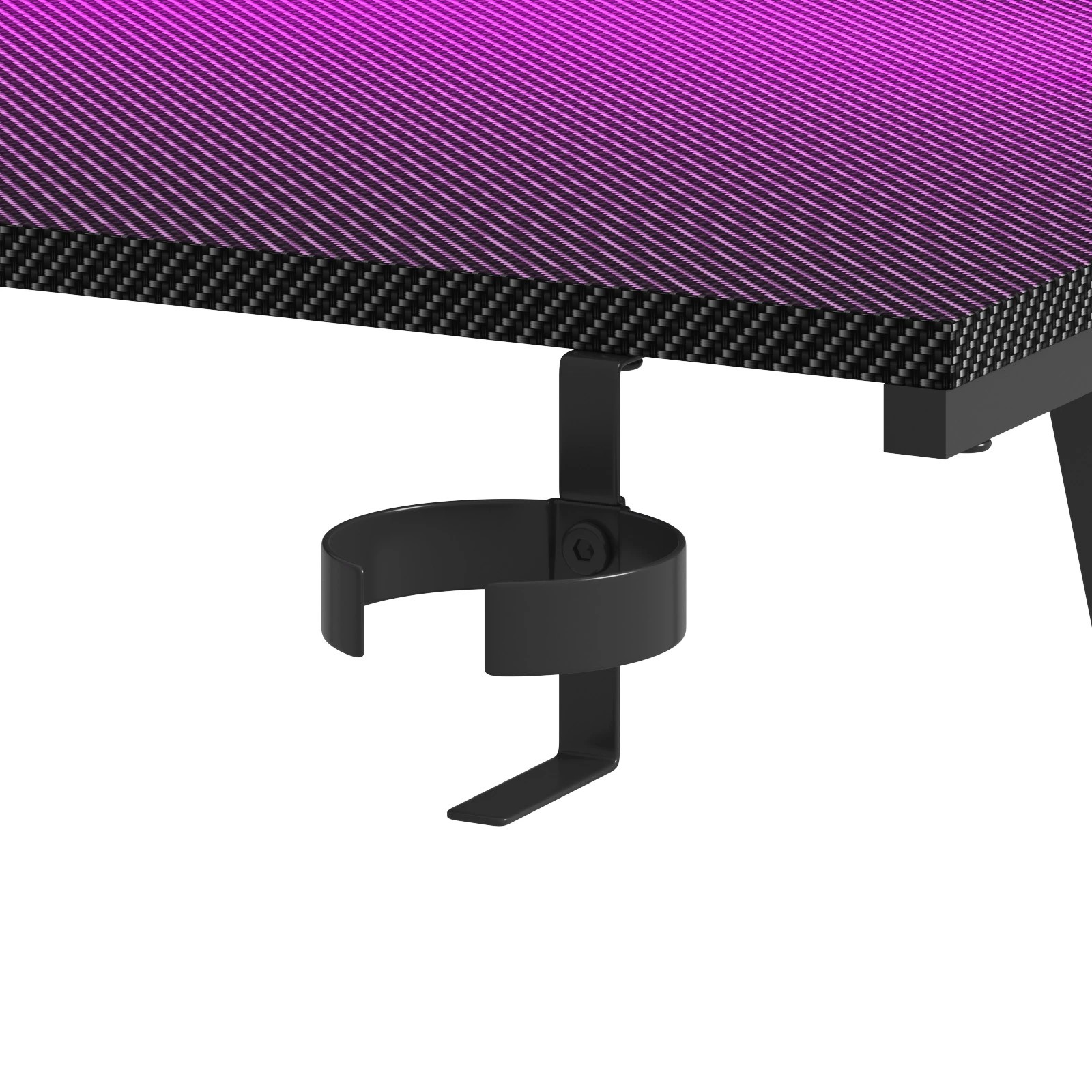 5 Advwin 126cm L Shaped Gaming Desk With Led Lights & Power Outlets Computer Desk Black, 5 of 9