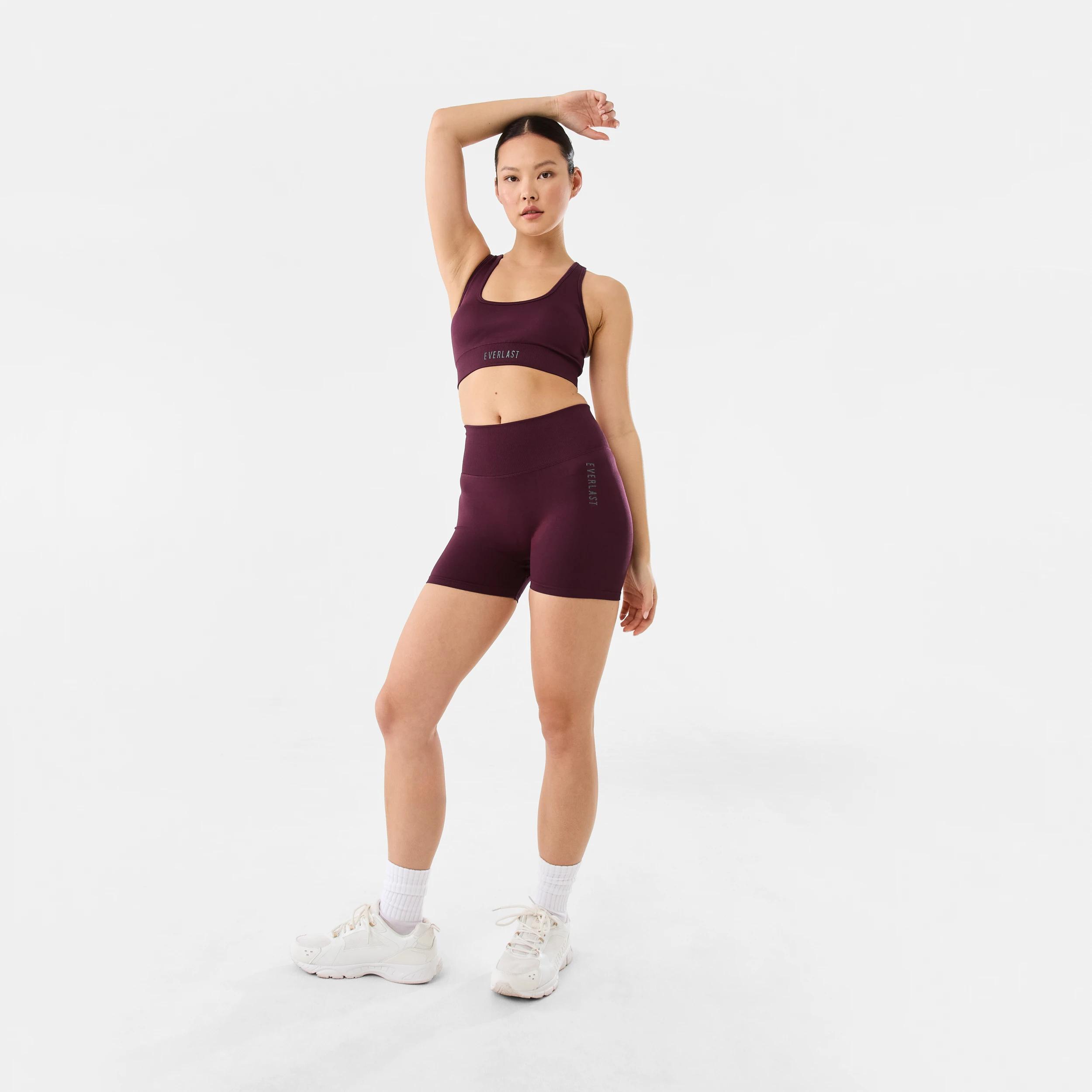 2 Everlast Womens Scoop Neck Seamfree Crop Top EVERLAST CHERRY LAQ, 2 of 10