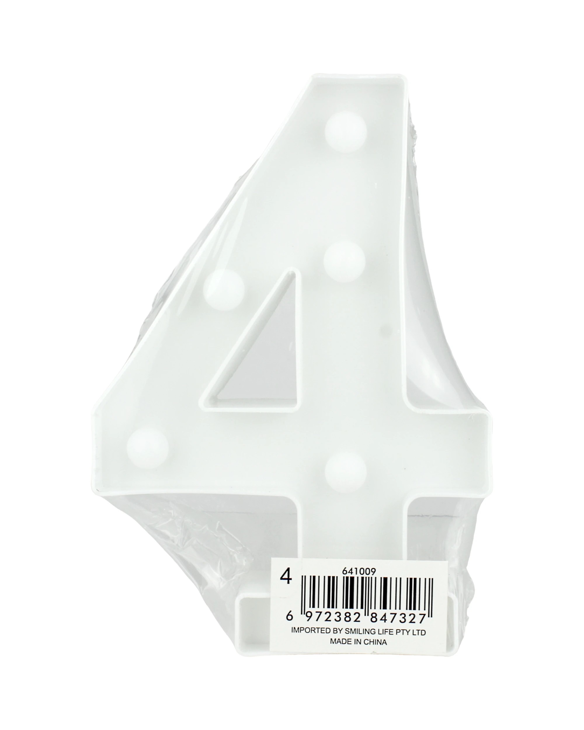 2 Partyrama LED Light Up Number 4 White, 2 of 3