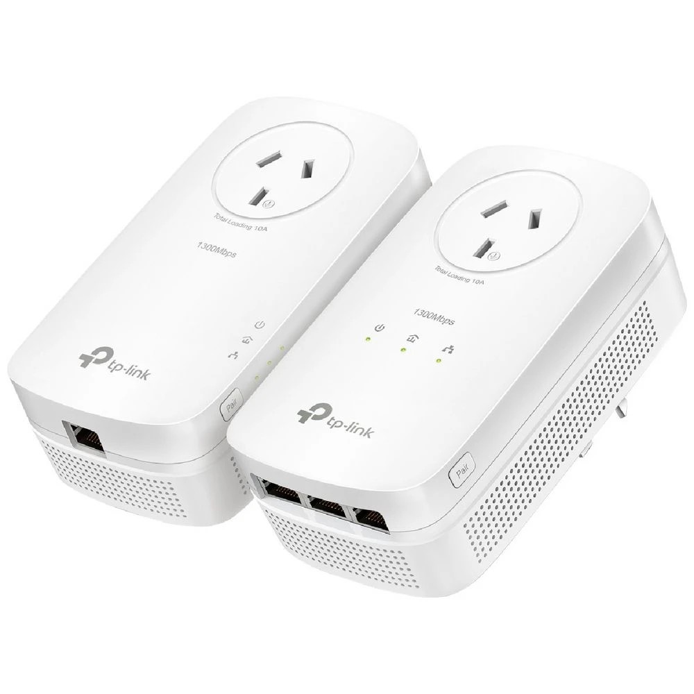 1 TP-Link AV1300 3-Port Gigabit Passthrough Powerline 2 Pack, 1 of 3