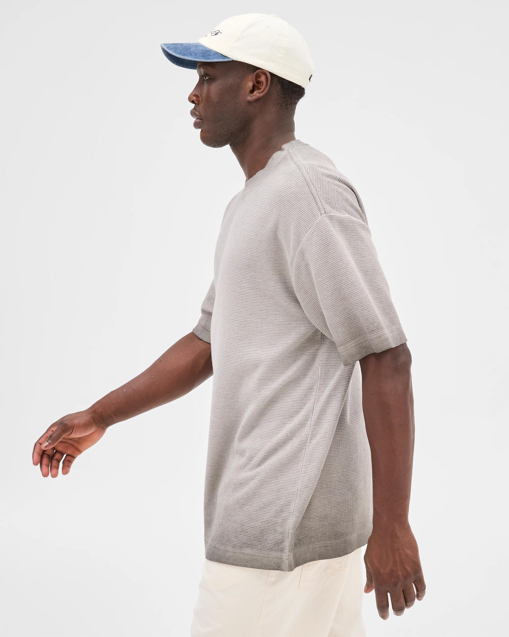 4 Commons Australian Cotton Blend Waffle T-shirt QUITE GREY, 4 of 5