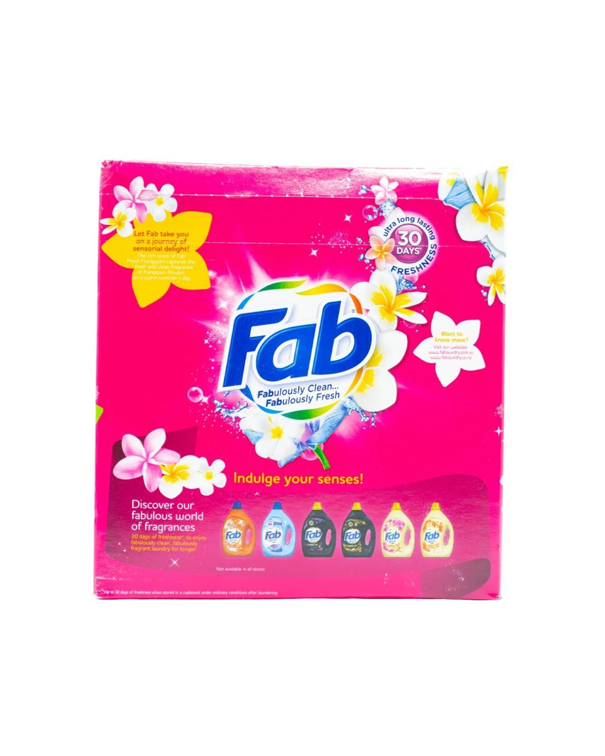 5 FAB 3PK Fab Laundry Powder Fresh Frangipani Front Top Loader Clean 2kg - Multi, 5 of 5