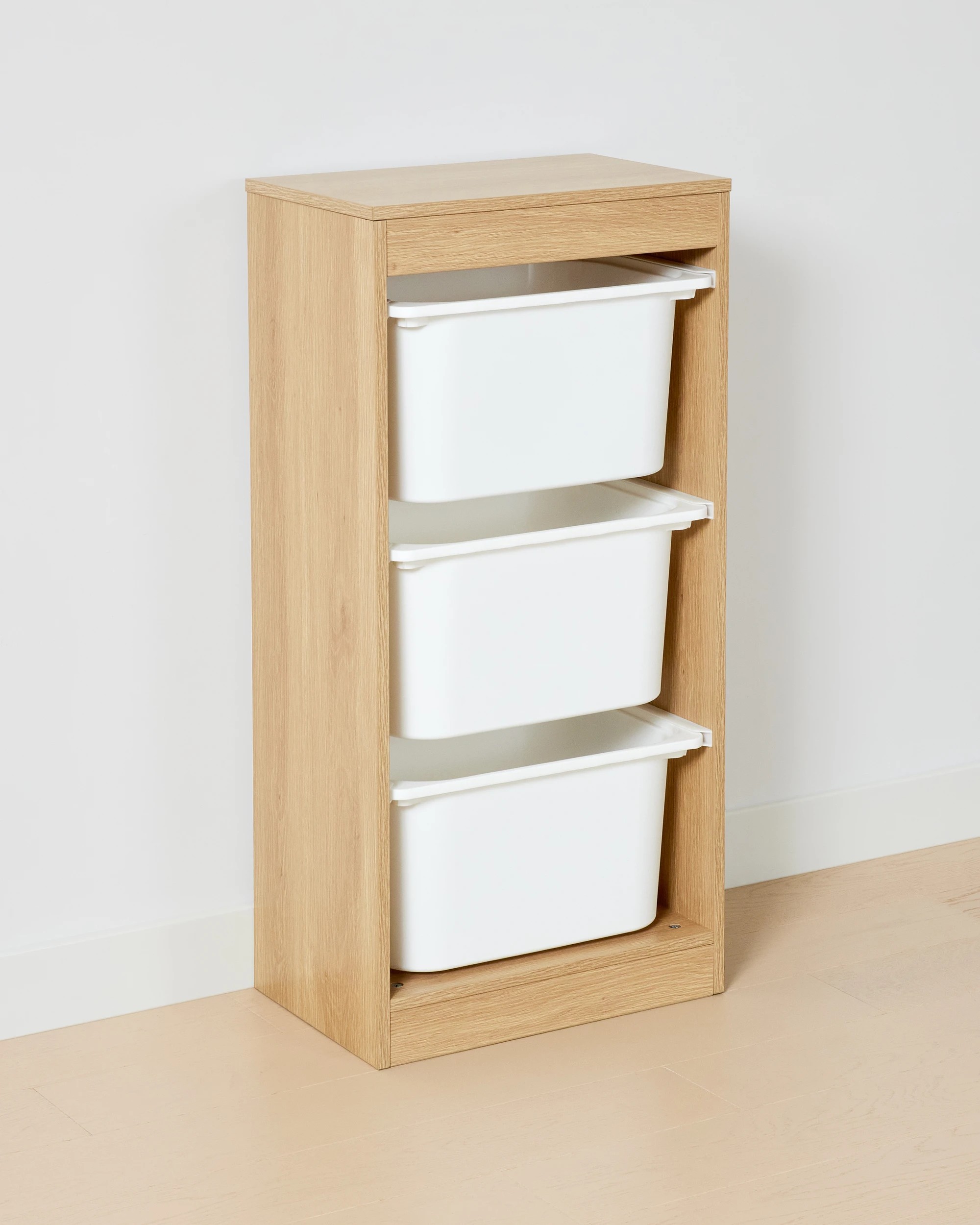 2 3 Tub Storage Unit - Oak, 2 of 7