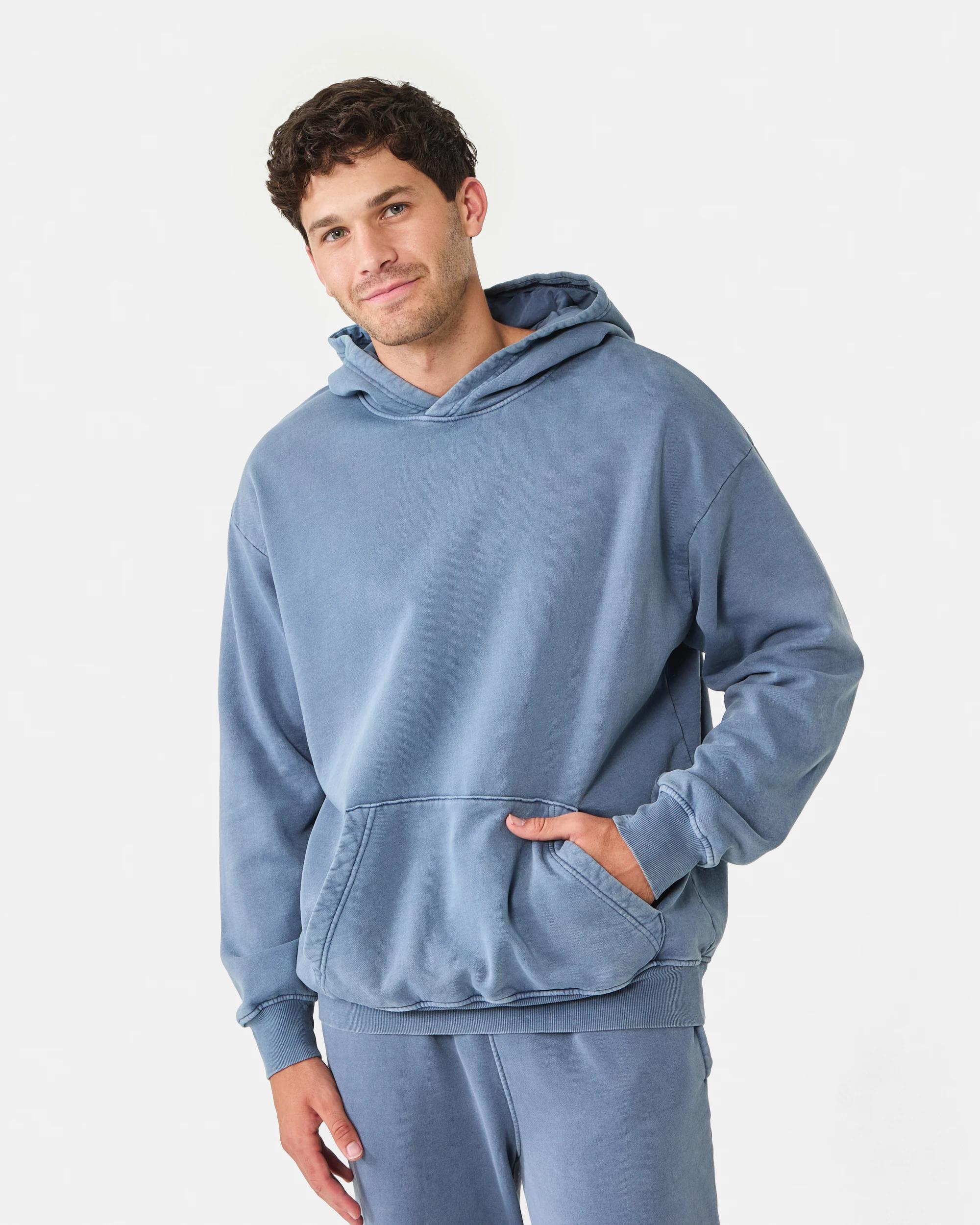 1 Garment Dyed Hoodie Chinablue, 1 of 10