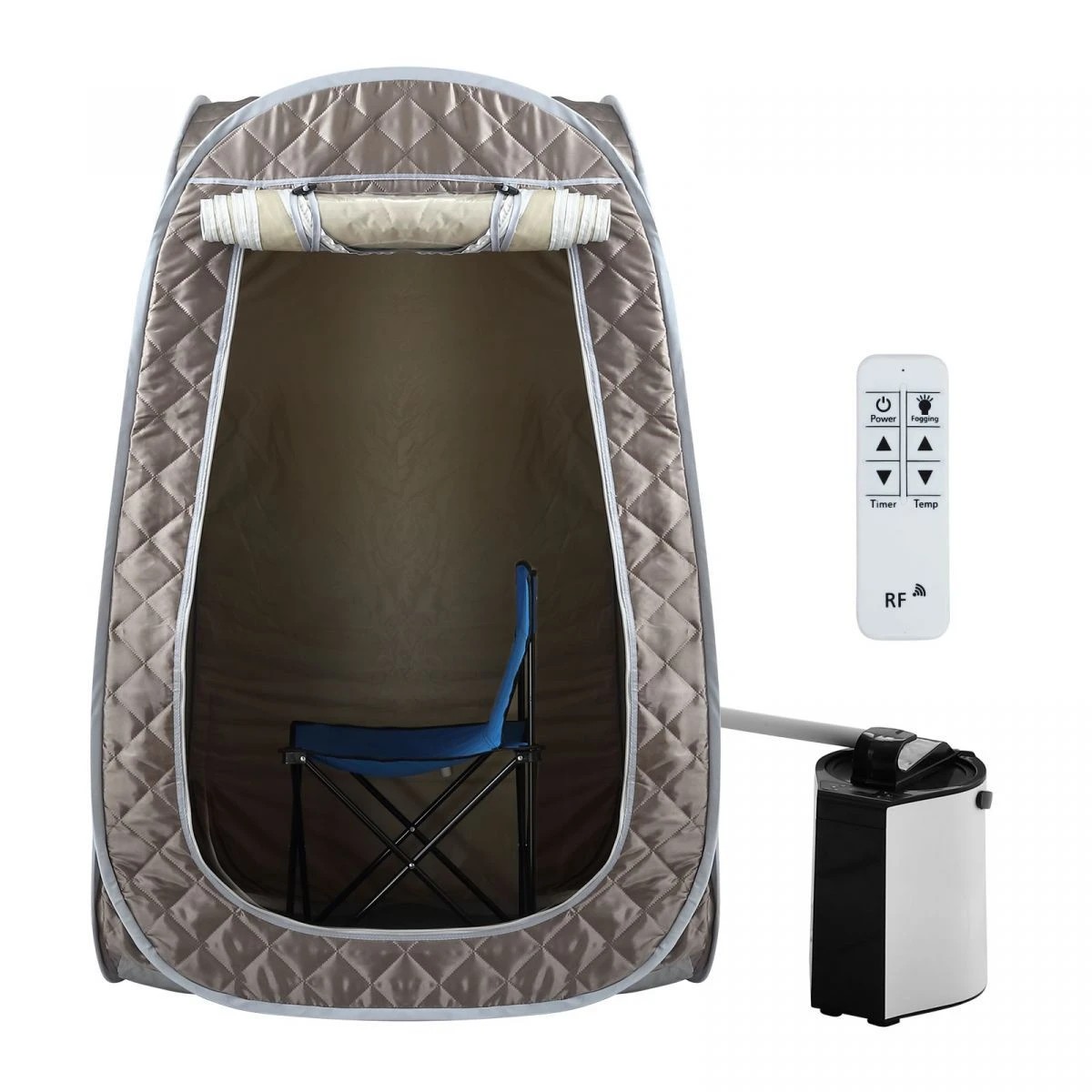 2 Maxkon Sauna Steam Tent Foldable Steamer Heating Portable Spa With Chair Remote Control Indoor, 2 of 7