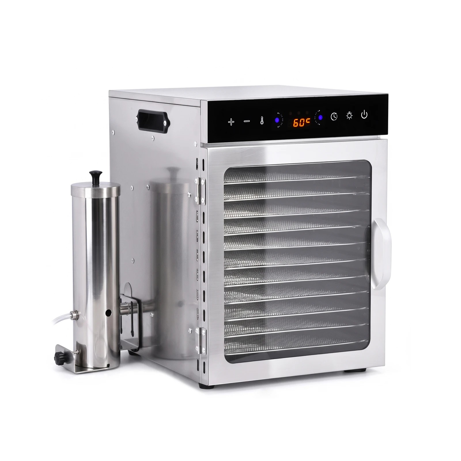 1 Yopower 12 Trays Food Dehydrator with Smoker - Silver, 1 of 7