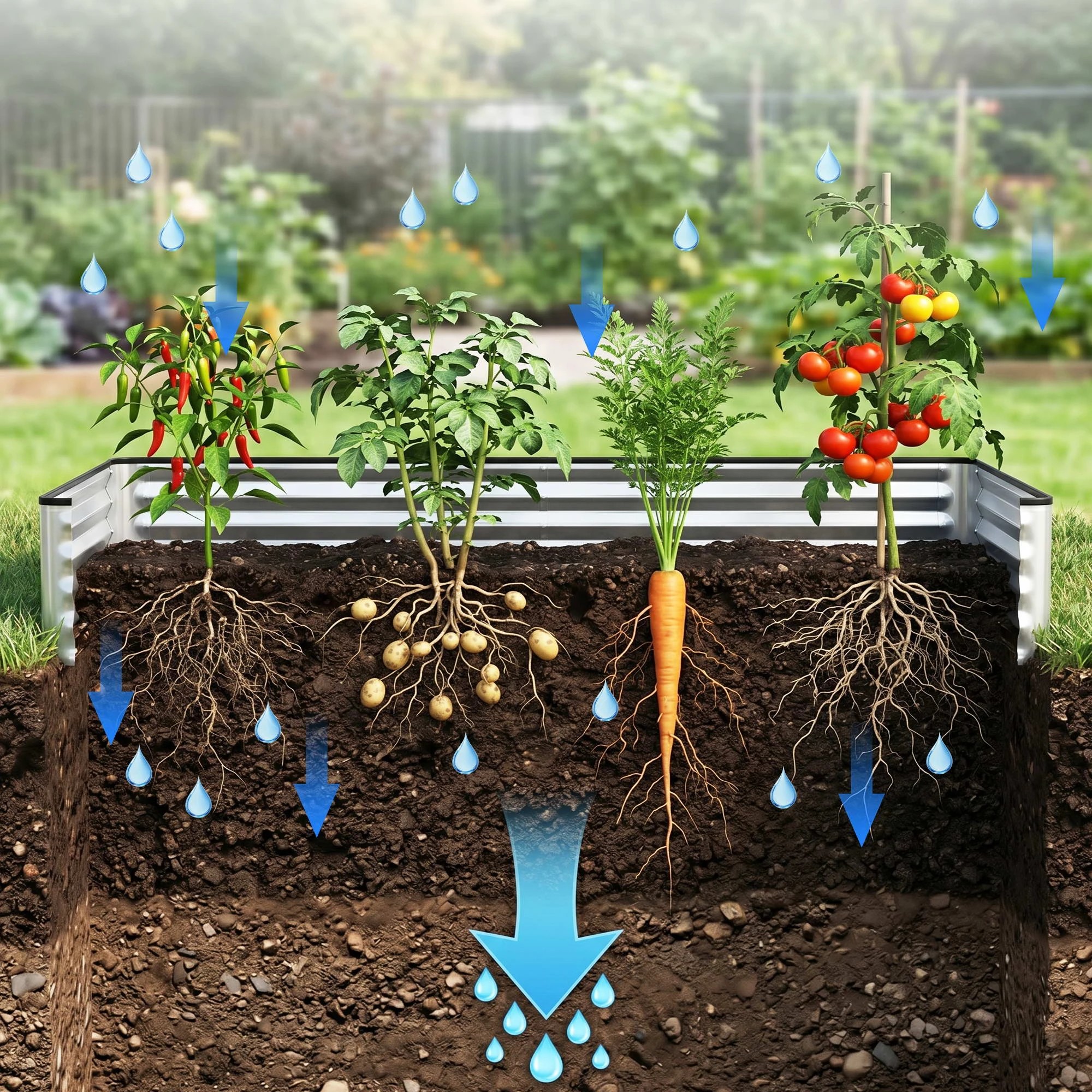 3 Green Fingers 3 in 1 Raised Garden Bed with Greenhouse Galvanised Planter Box Kit - White, 3 of 9