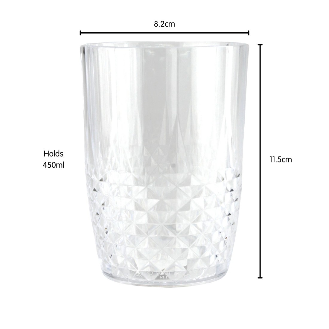 2 Durmaz Crystal Look Clear Acrylic Tumbler Glass 450ml, 2 of 2