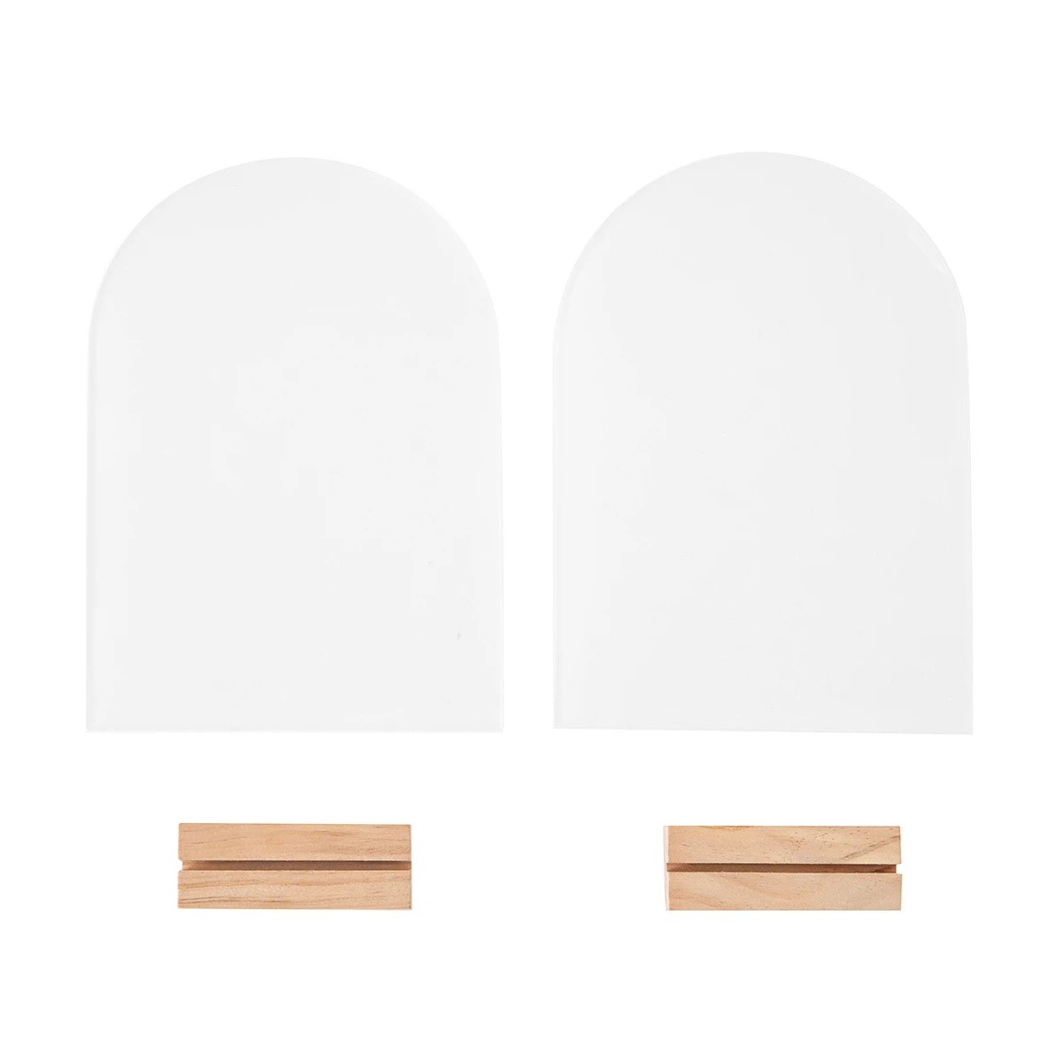 2 2 Pack A5 Acrylic Signs with Wooden Bases, 2 of 8