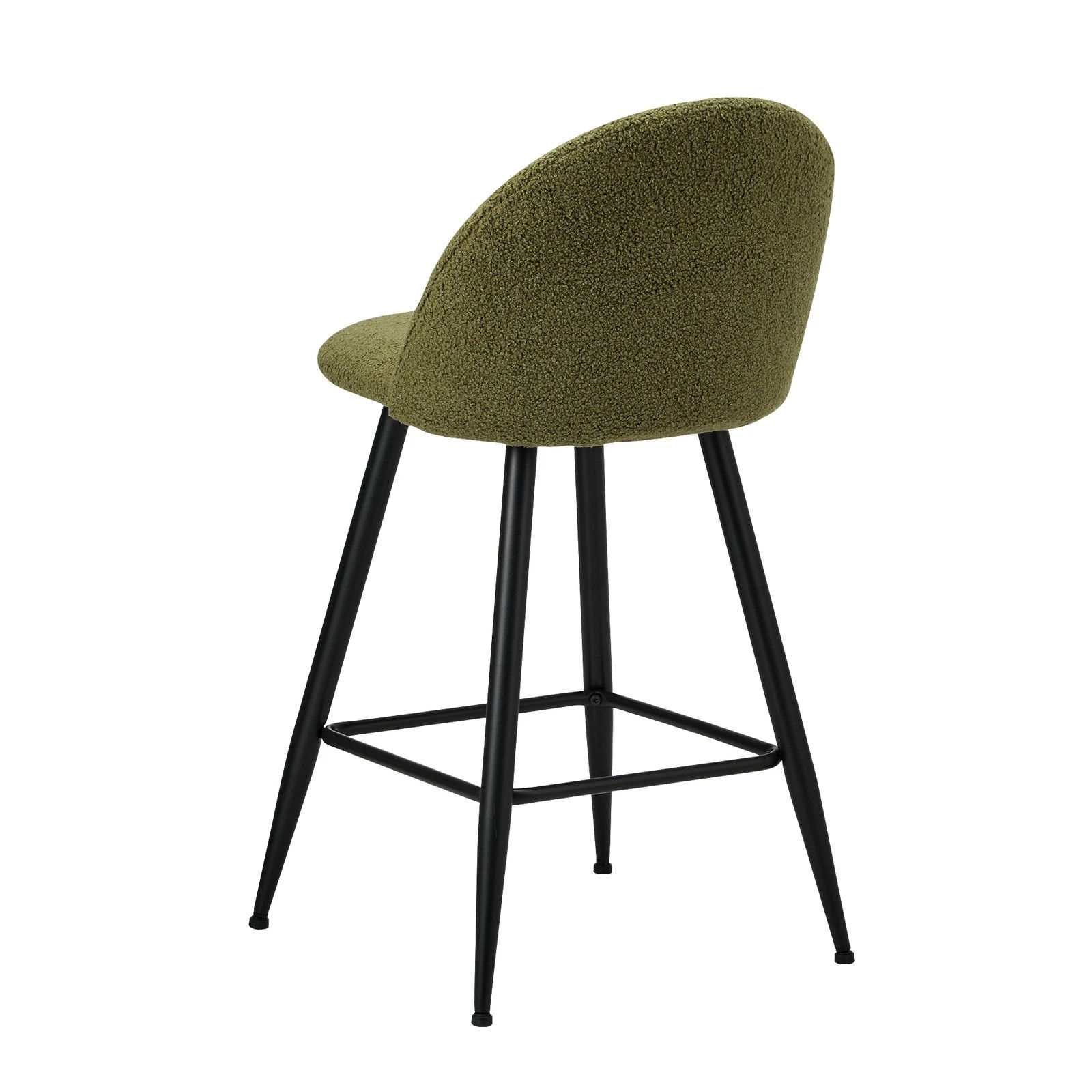 8 Oikiture 2x Bar Stools Kitchen Dining Chairs Counter Stool Boucle Padded
 - Green, 8 of 10