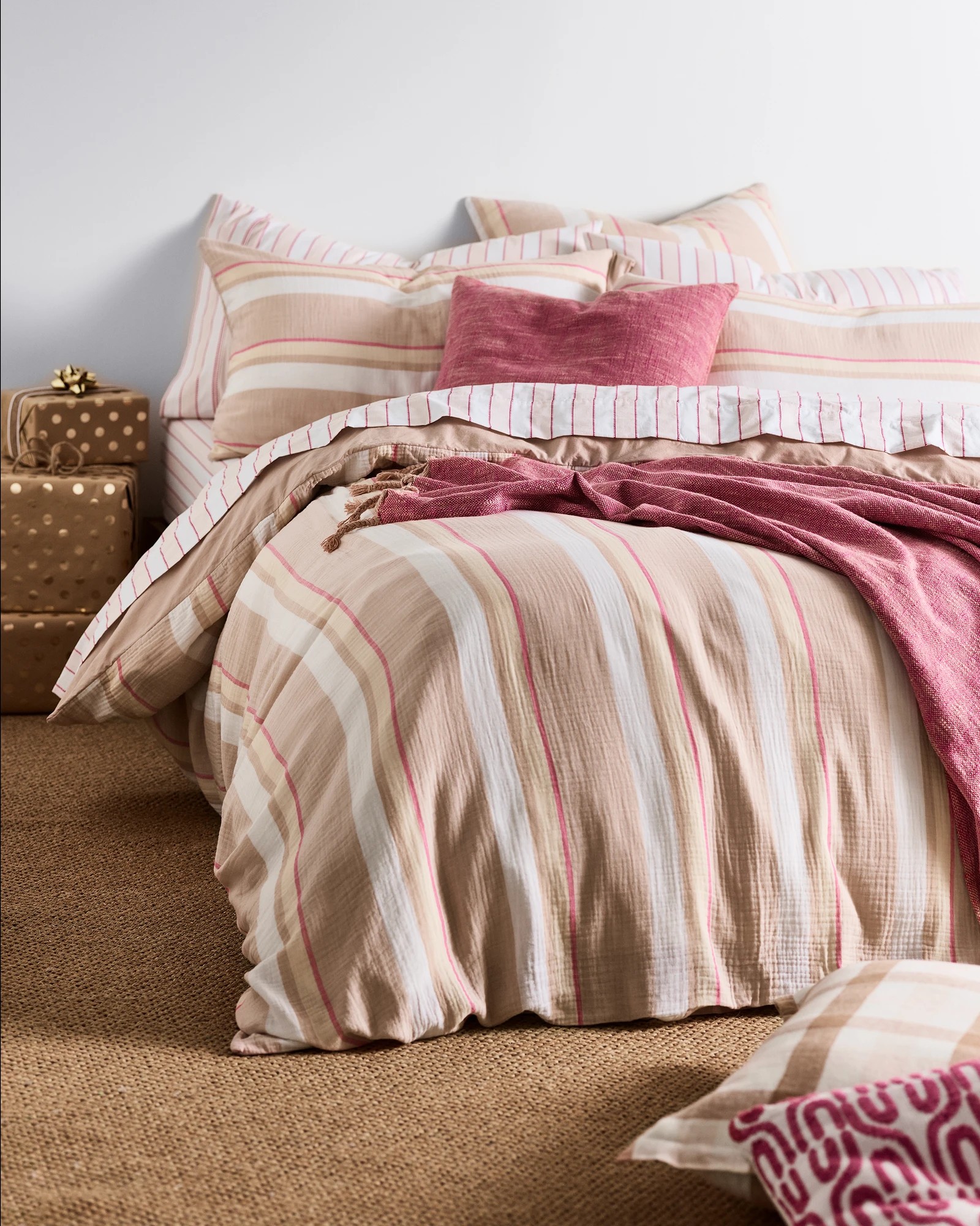 3 Target Sloane Stripe Muslin European Pillowcase
 - Queen Bed
 - Brown, 3 of 3