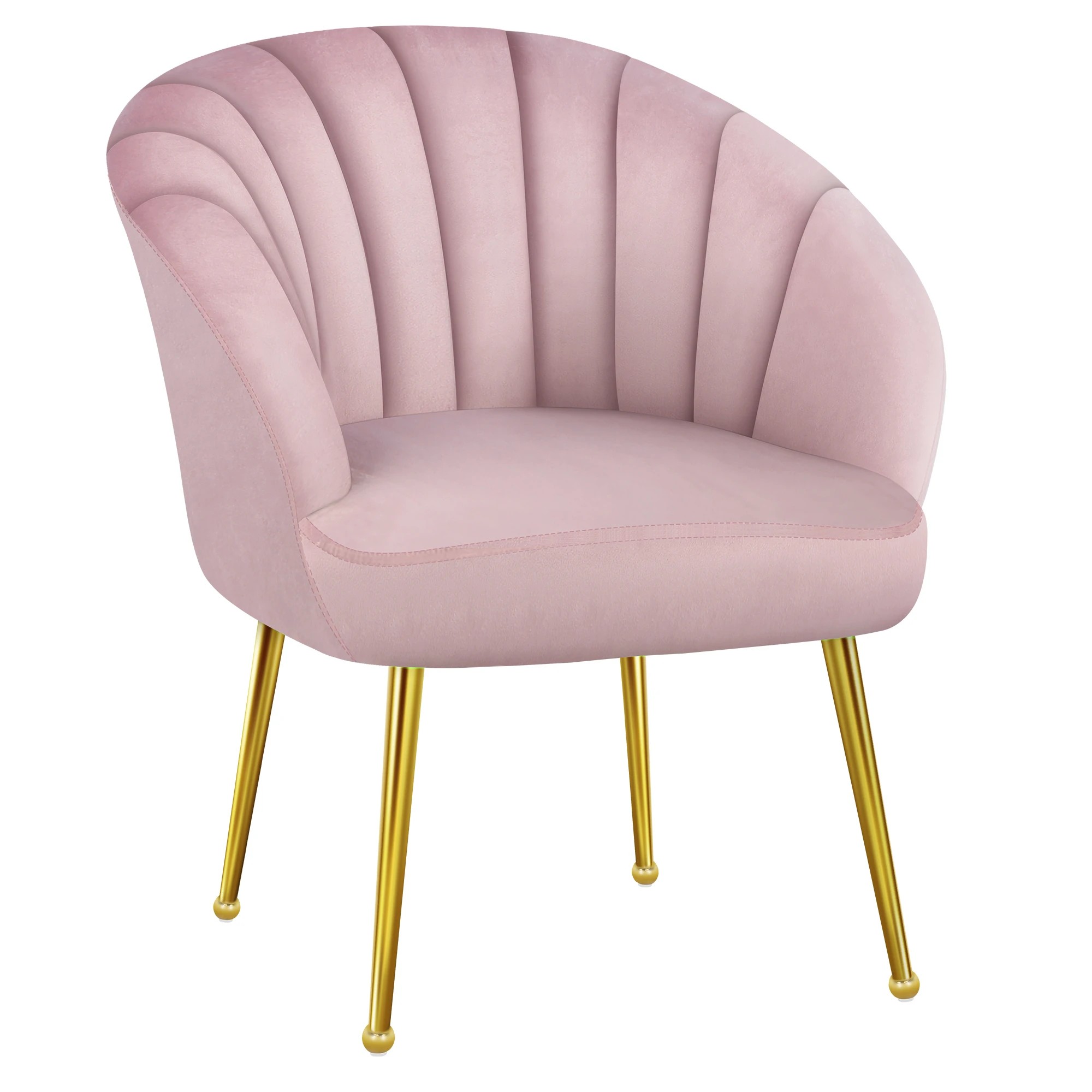 1 Alfordson Armchair Lounge Chair Accent Tub Chair Sofa Couch Velvet - Pink, 1 of 9