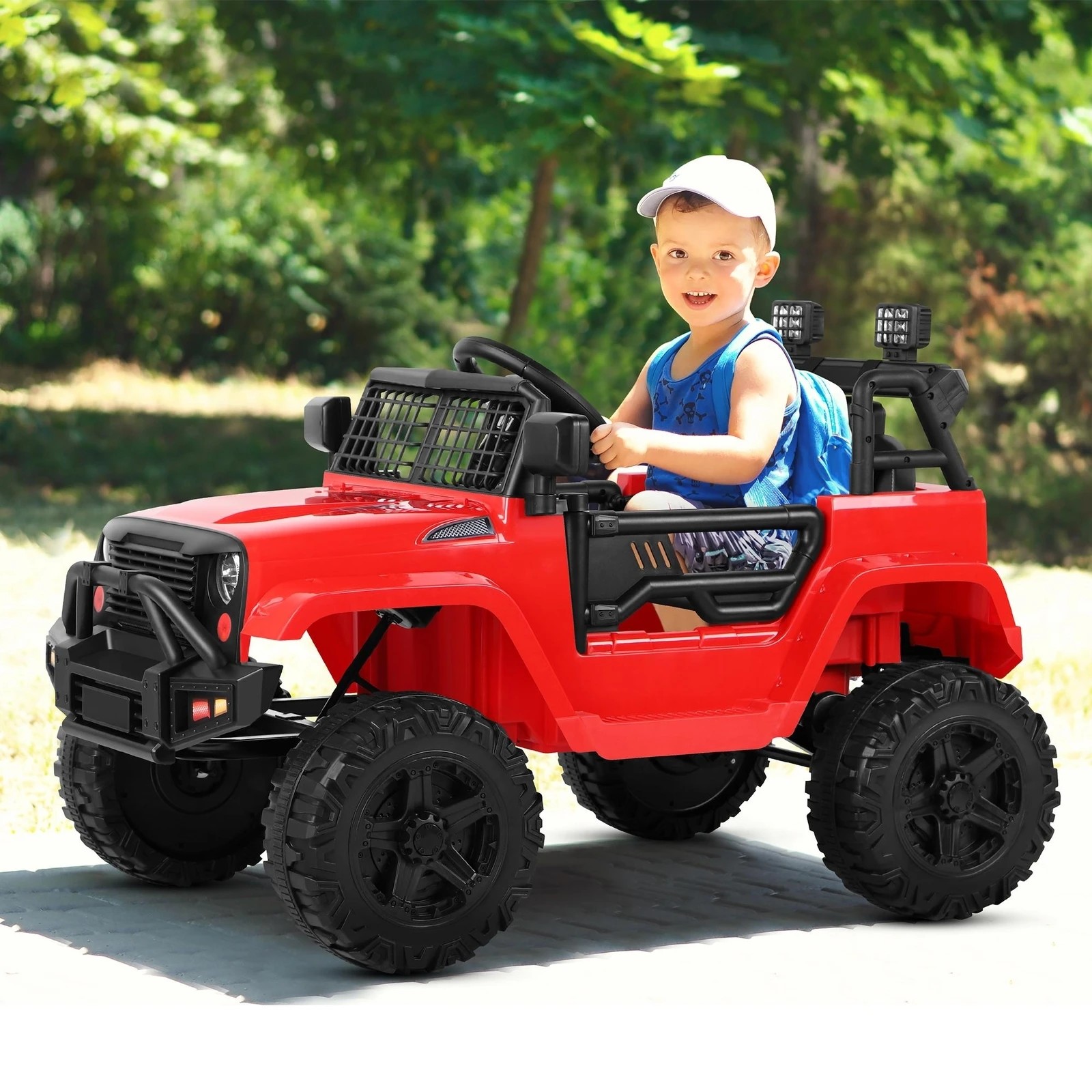 7 Alfordson Kids Ride On Car Toy Jeep Electric 12V 70W Motors R/C LED Lights - Red, 7 of 10