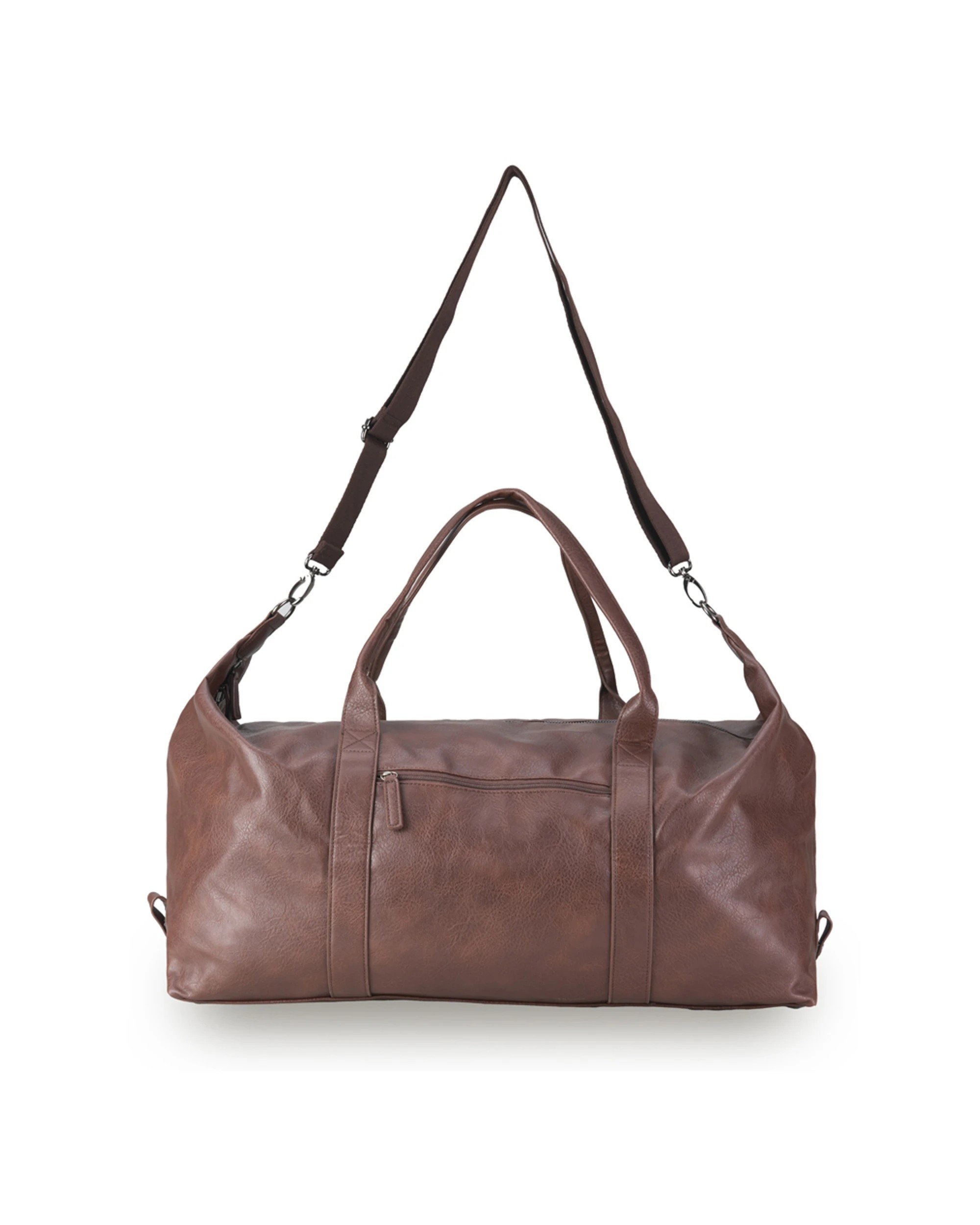 2 Tosca Vegan Leather Duffle Travel Carry All Bag - Brown, 2 of 3