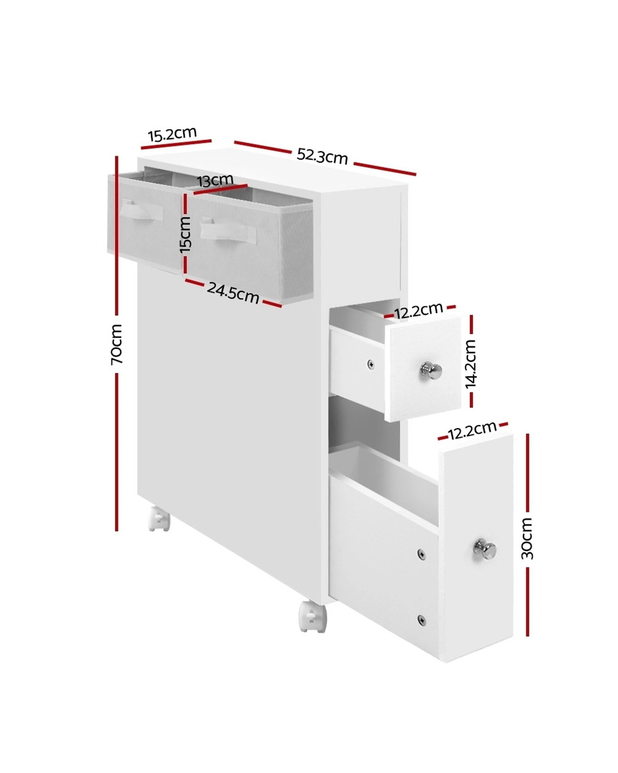 2 Artiss Bathroom Cabinet Storage Toilet Organiser
 - White, 2 of 3