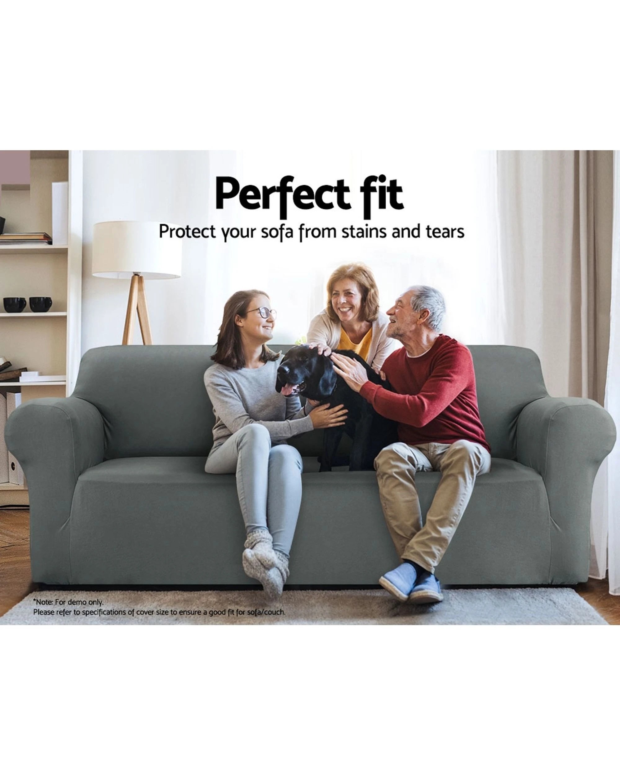 3 Artiss Sofa Cover Couch Covers 2 Seater Durable Space Saving Modern Decor Easy Assembly Sturdy Versatile Sofa Bed - Grey, 3 of 4