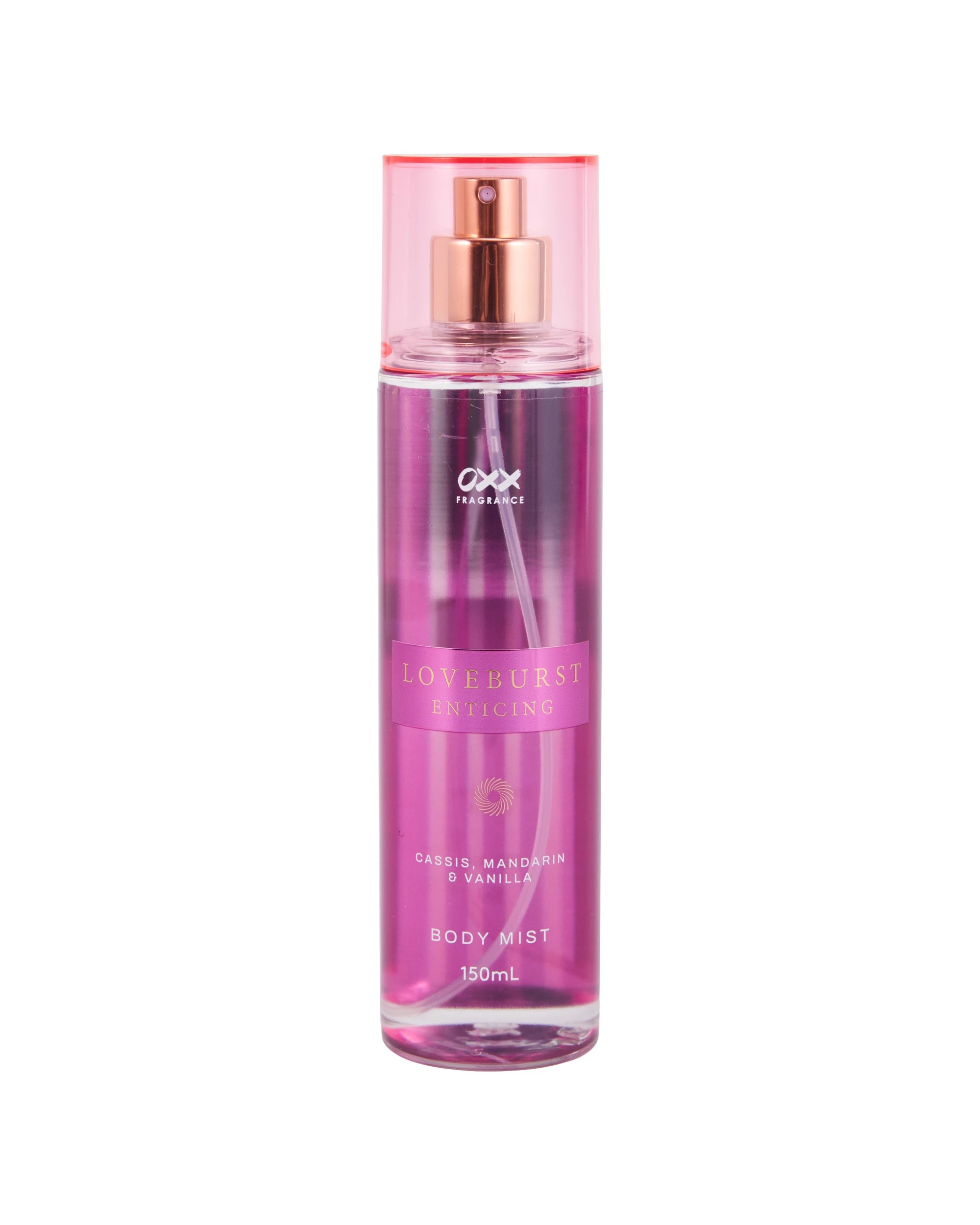 1 OXX Fragrance Loveburst Enticing Body Mist 150ml - Cassis, Mandarin and Vanilla, 1 of 4
