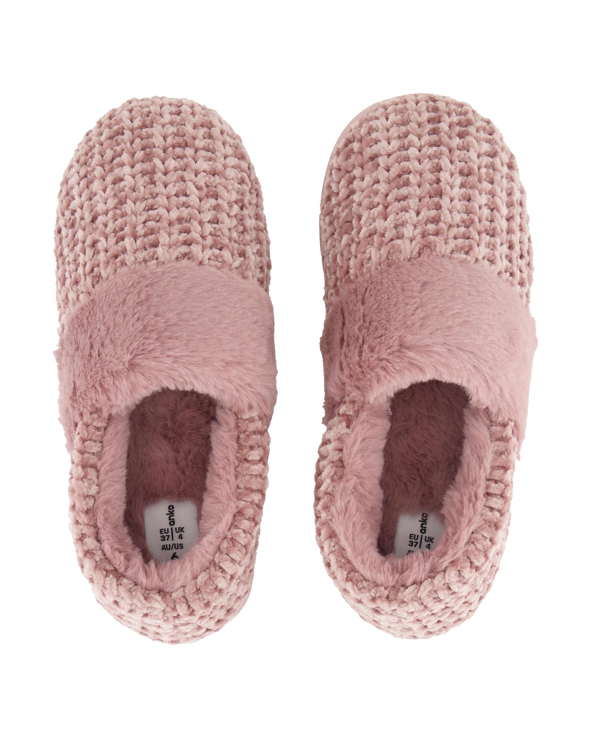 2 Comfort Knit Slippers Rose, 2 of 3