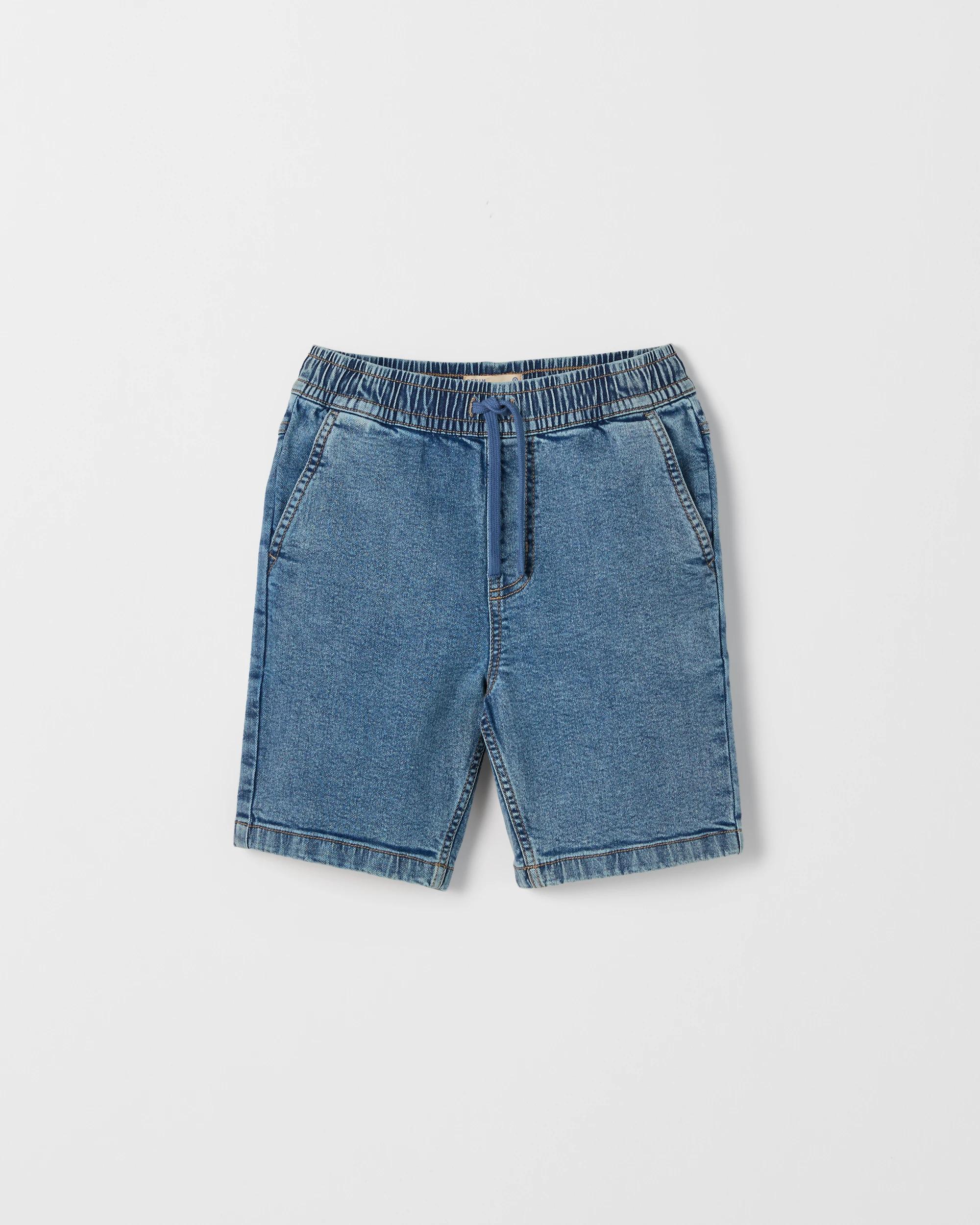 1 Target Denim Elastic Waistband Pull-On Denim Shorts MID WASH, 1 of 1