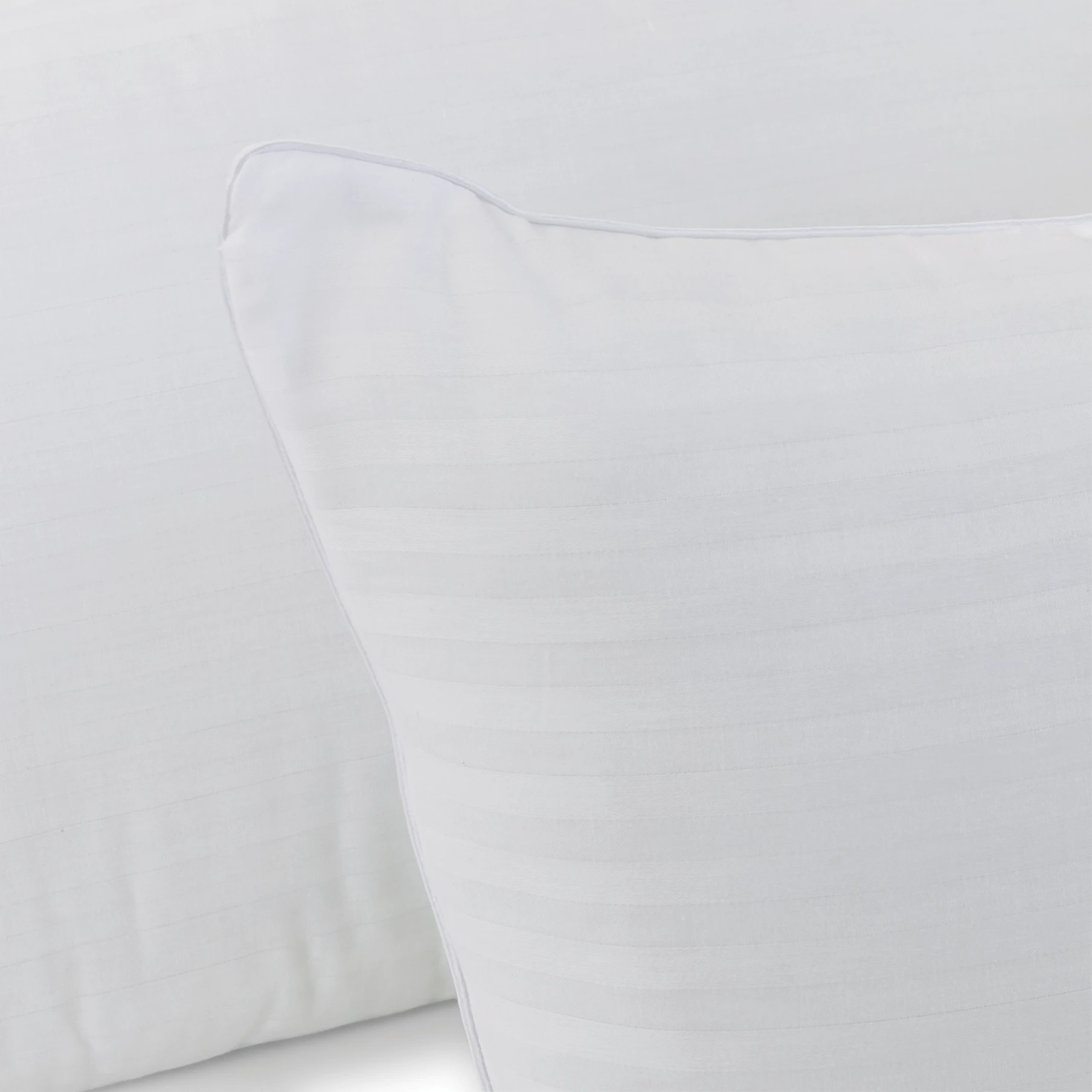 4 2 Pack Sateen Stripe Comfort Pillows - High Profile, White, 4 of 6