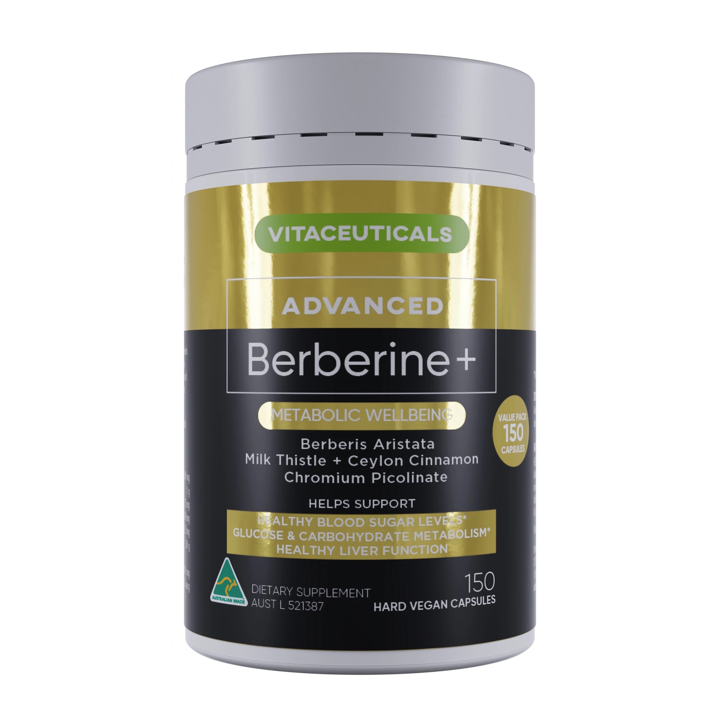 1 Vitaceuticals 150pc Advanced Berberine+ Metabolic Support Capsules, 1 of 1