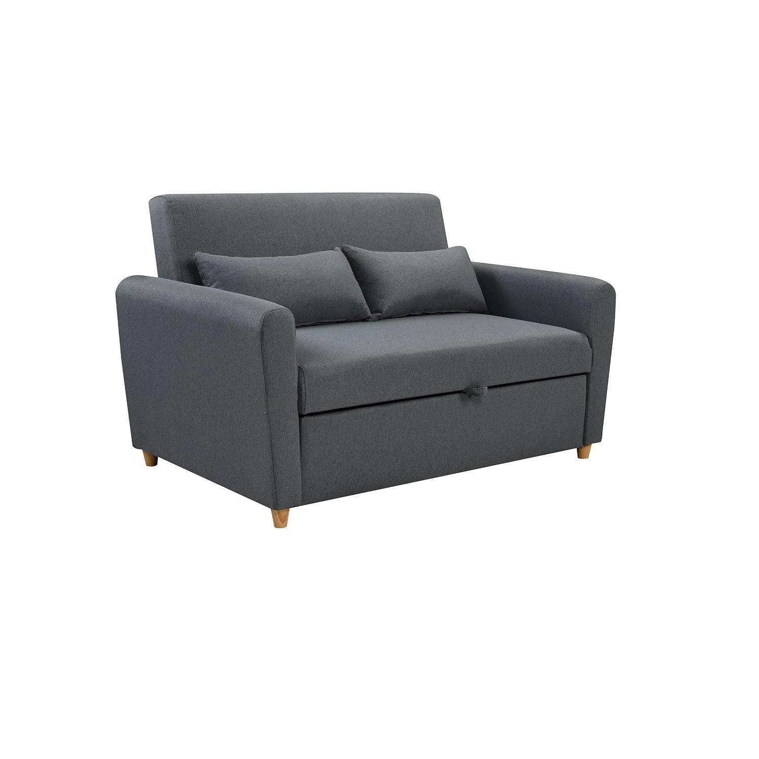 1 Foret 2-seater Pull Out Sofa Bed Lounge Adjustable Couch Furniture Grey, 1 of 8