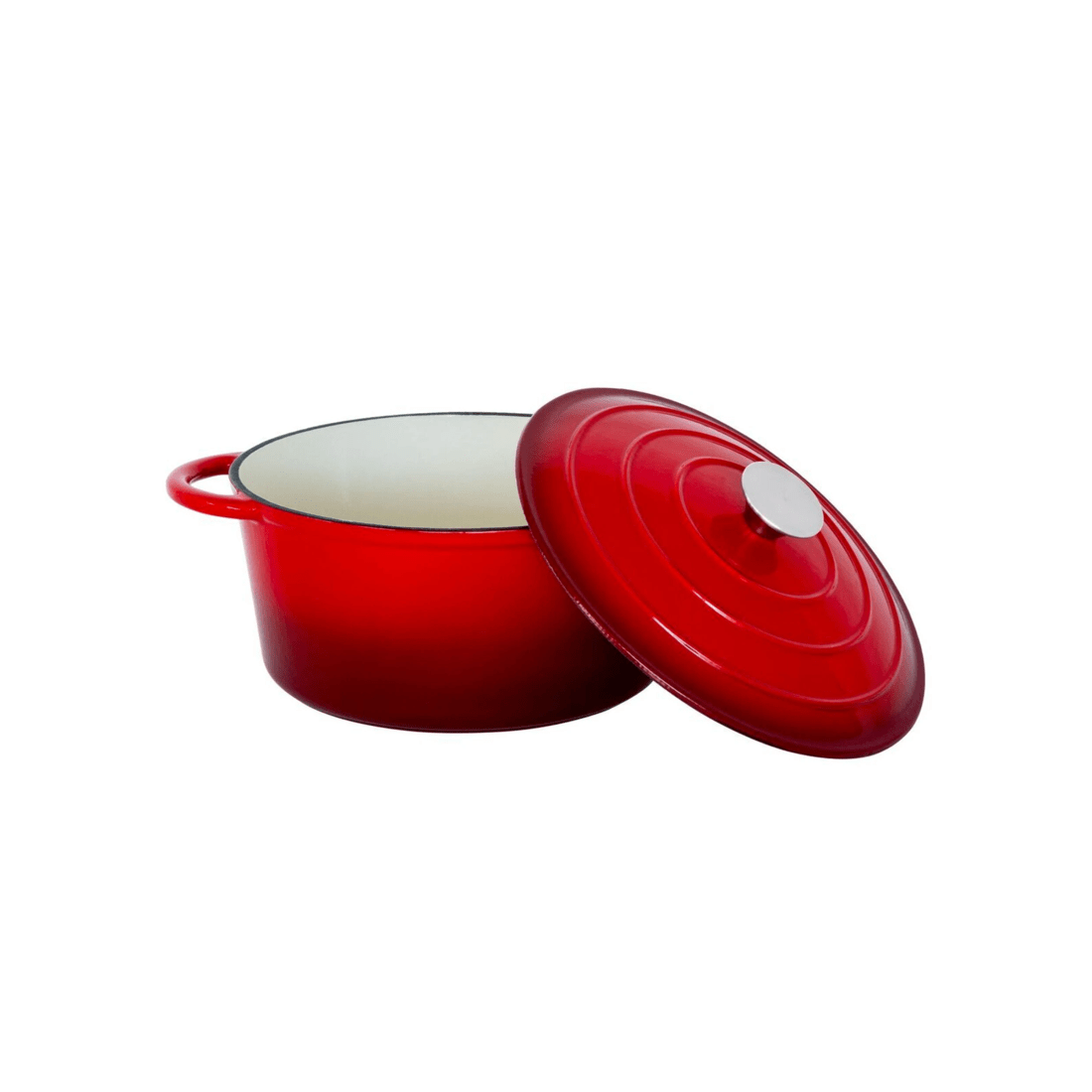 4 Healthy Choice 26cm Enamelled Cast Iron French Oven Casserole (4.7L) - Red, 4 of 7