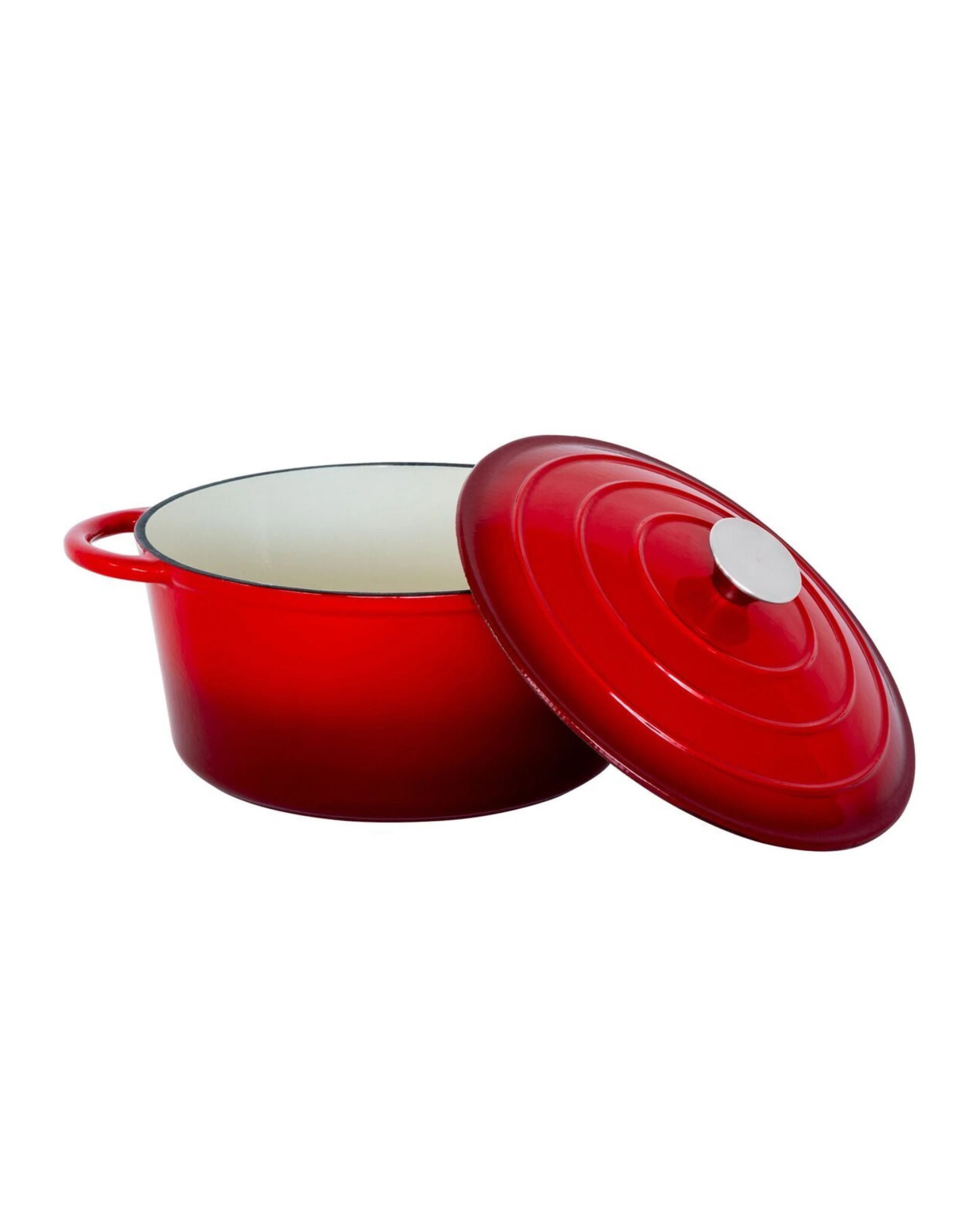 4 Healthy Choice 26cm Enamelled Cast Iron French Oven Casserole (4.7L) - Red, 4 of 7