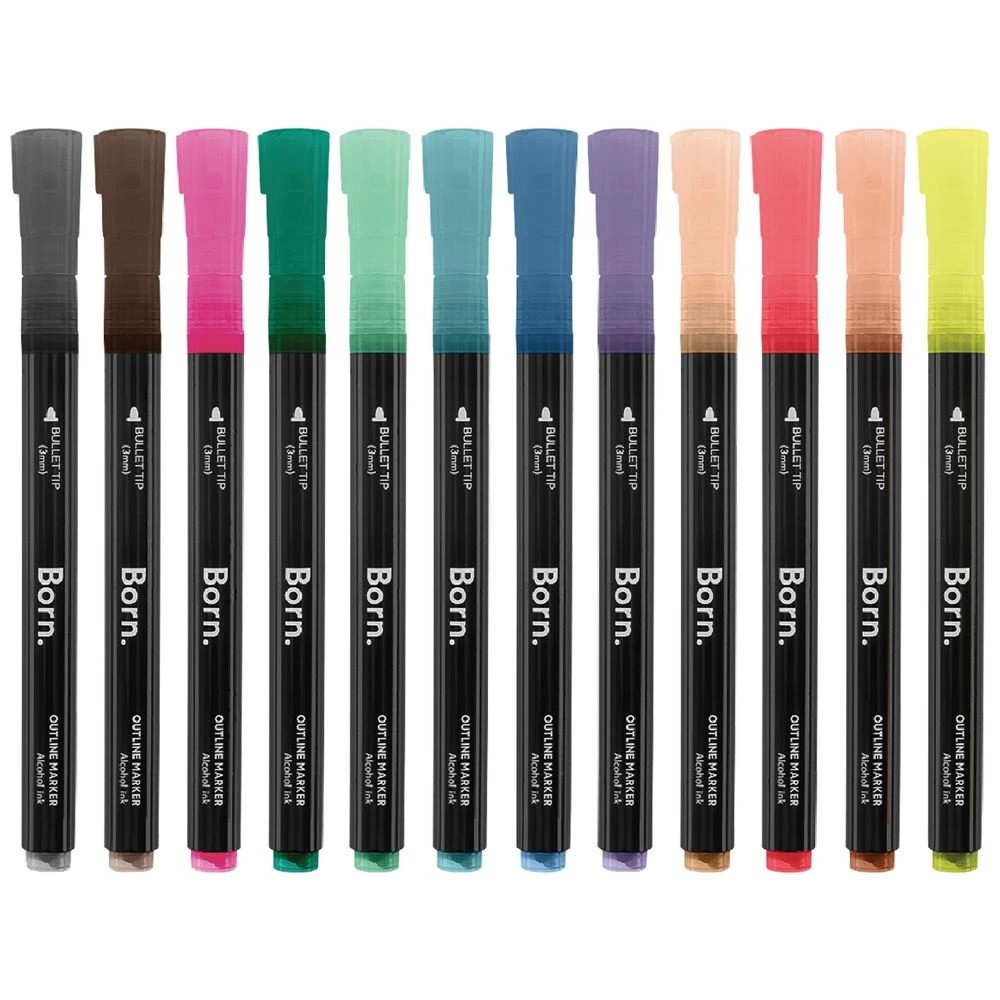 2 Born Outline Marker Metallic Silver 12 Pack, 2 of 4