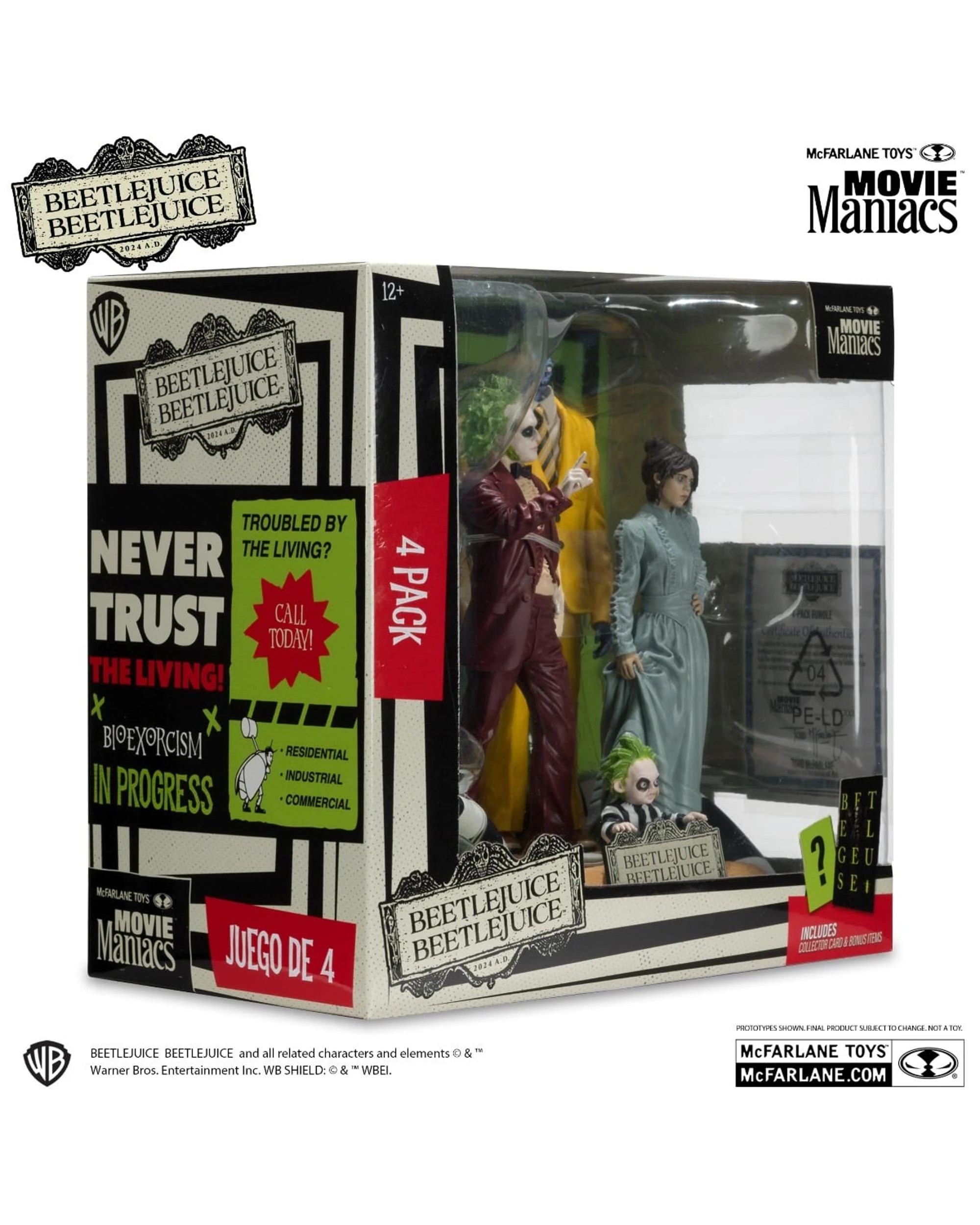 6 McFarlane Movie Maniacs Beetlejuice Beetlejuice 4 Character Pack 6 inch Posed Figure, 6 of 7