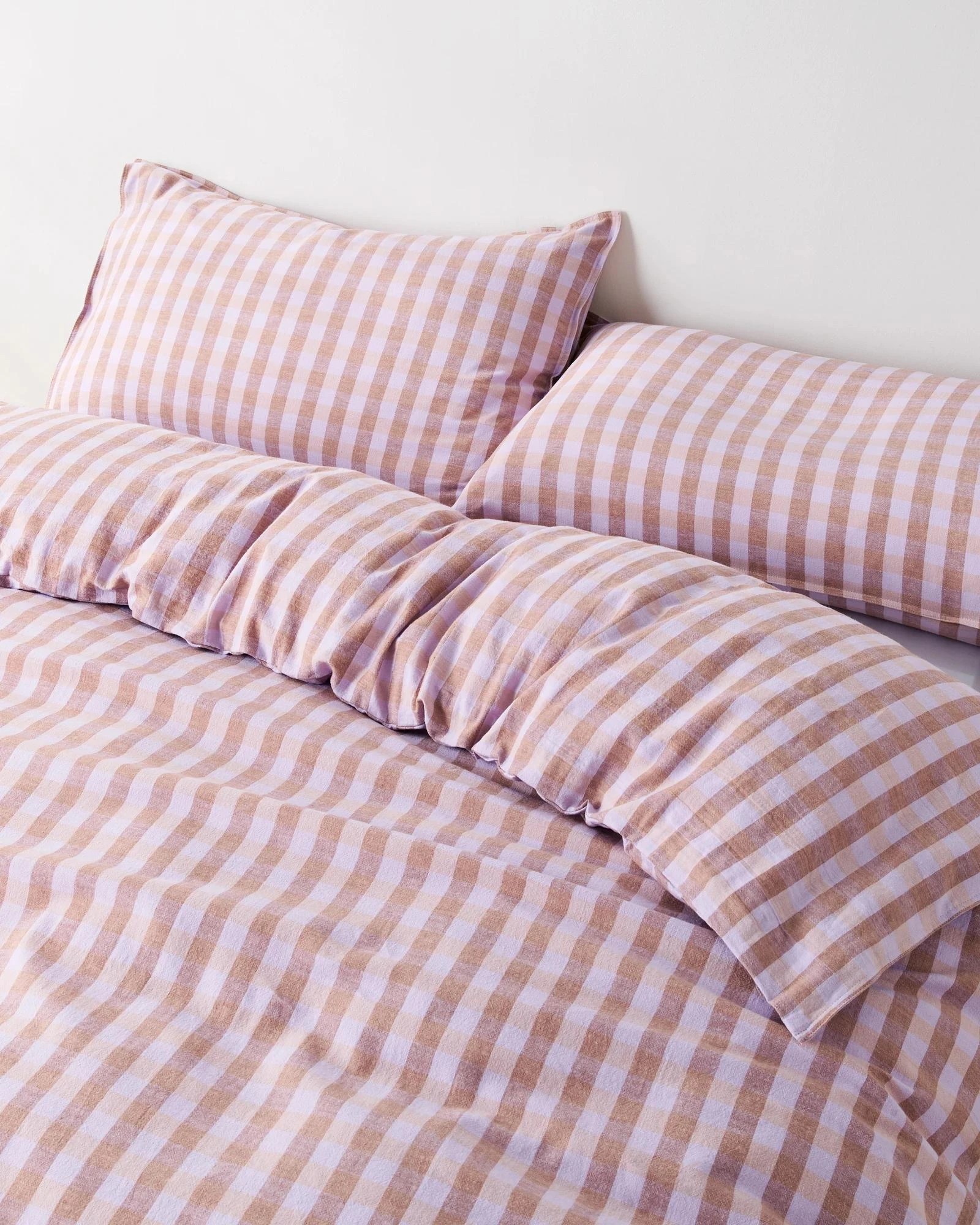 2 Target Darby Gingham Linen/Cotton Quilt Cover Set - Queen Bed - Purple, 2 of 3