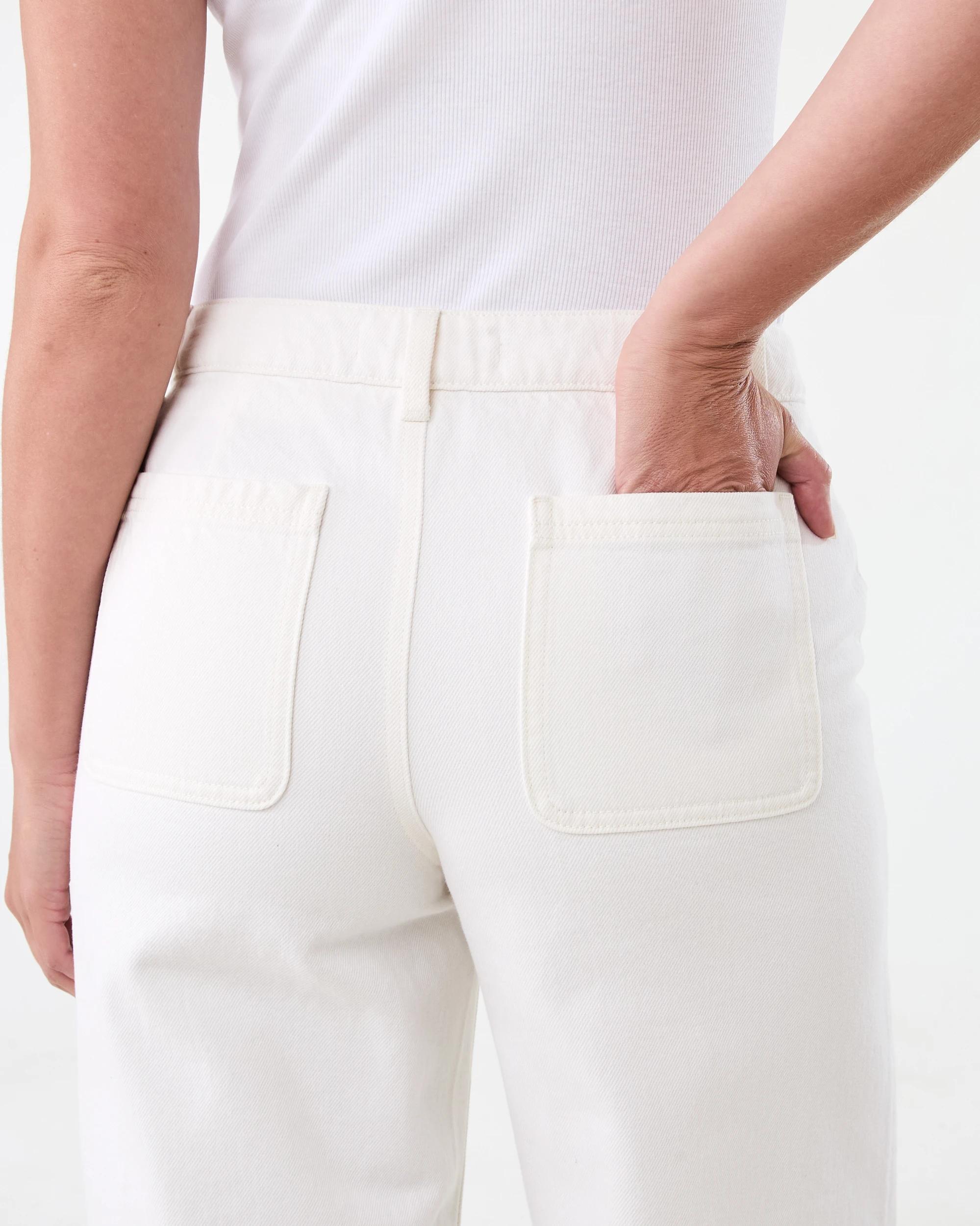 6 Cropped Wide Leg Jeans Ecru, 6 of 6