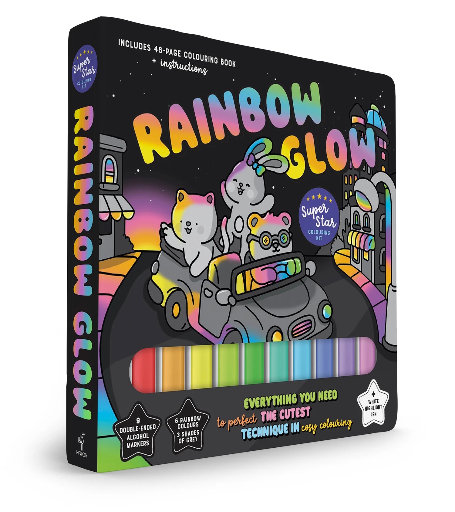 1 Rainbow Glow Super Star Colouring Kit - Book, 1 of 4