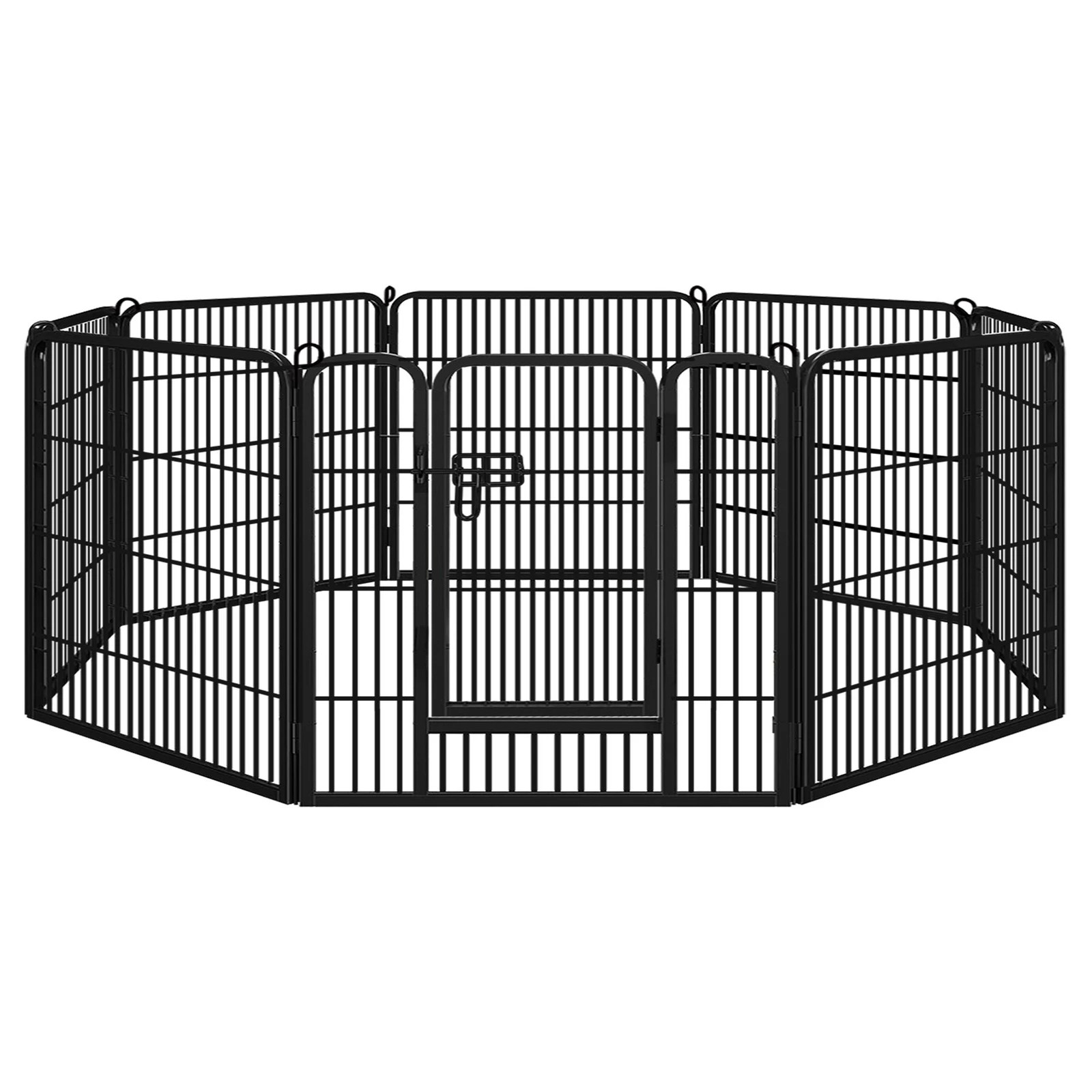 1 Beastie Dog Playpen Pet Enclosure Cage 8 Panel Metal Puppy Fence Exercise 24" - Black, 1 of 7