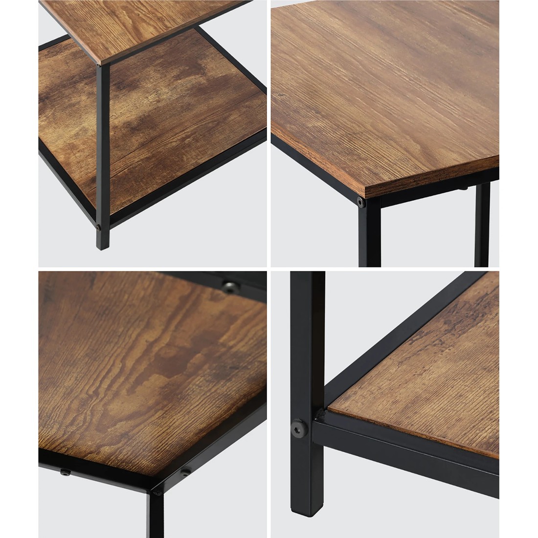 4 Oikiture Side End Table Coffee Table Bedside Shelf 2-tier
 - Multi, 4 of 8