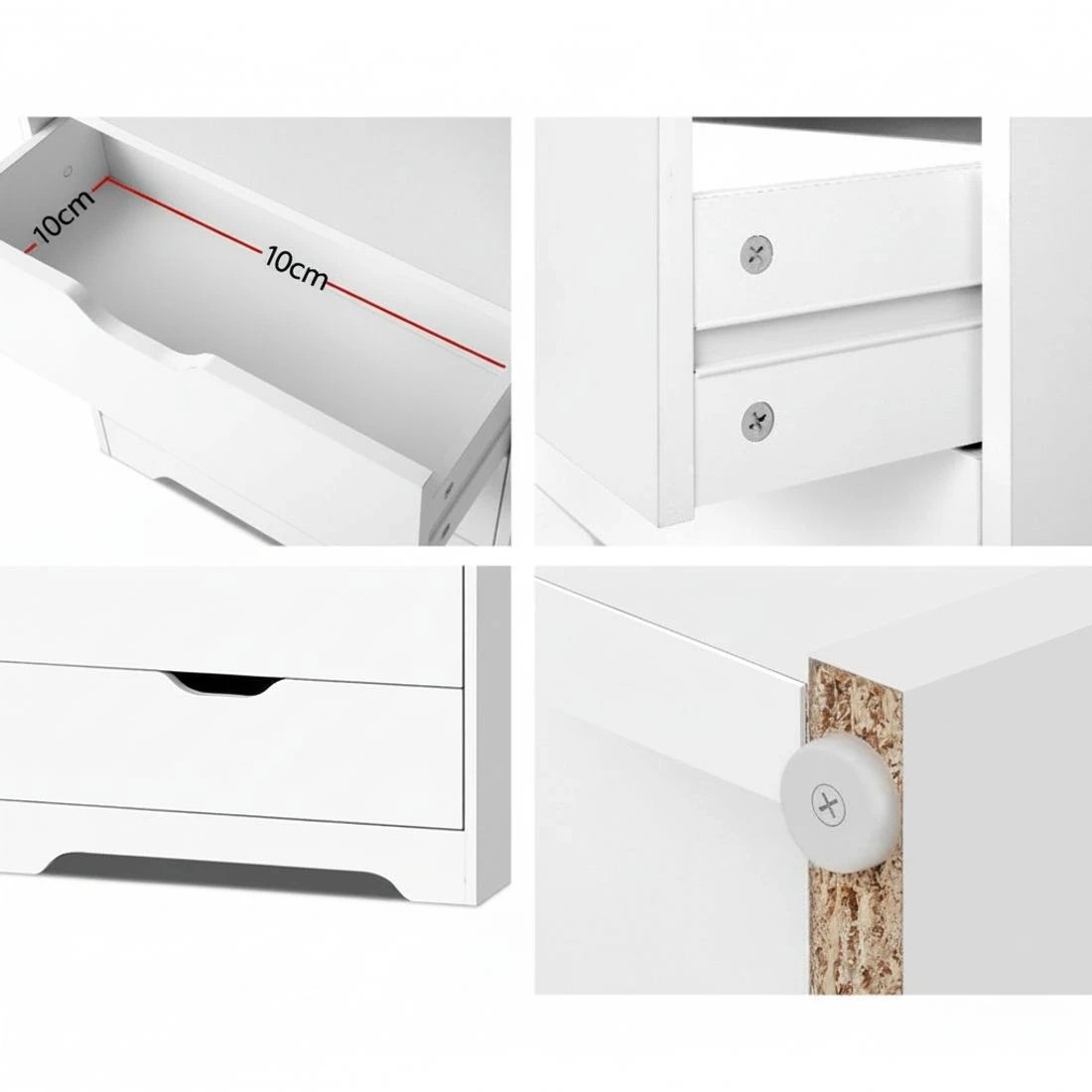 8 Artiss Bookshelf with Drawers - White, 8 of 8